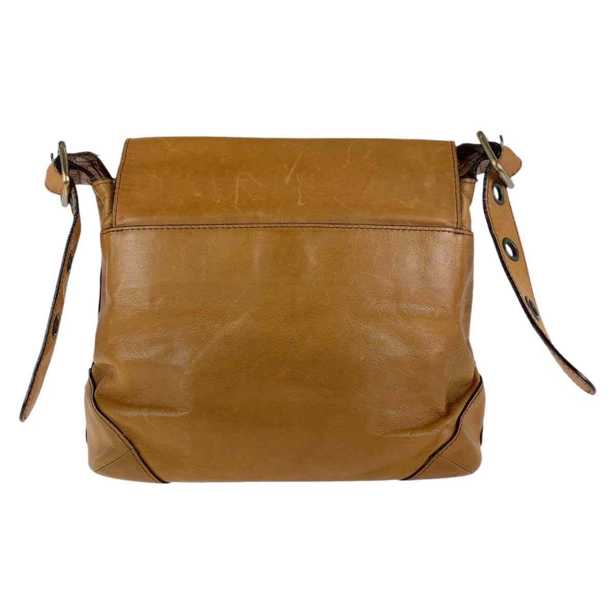 13183
Chloe クロエ ブラウン キャメル ゴールド金具 レザー 斜め掛け ショルダーバッグ メッセンジャーバッグ  レディース