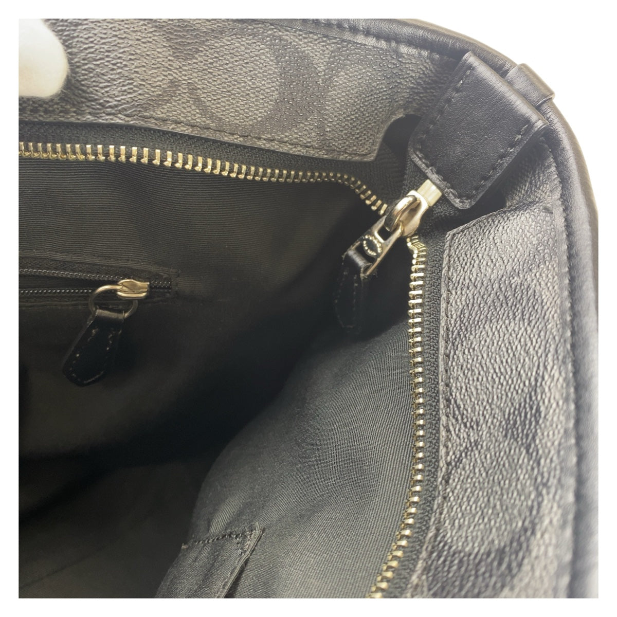 COACH コーチ シグネチャー ブラック グレー 黒 シルバー金具 PVC / レザー トートバッグ ショルダーバッグ 男女兼用  レディース