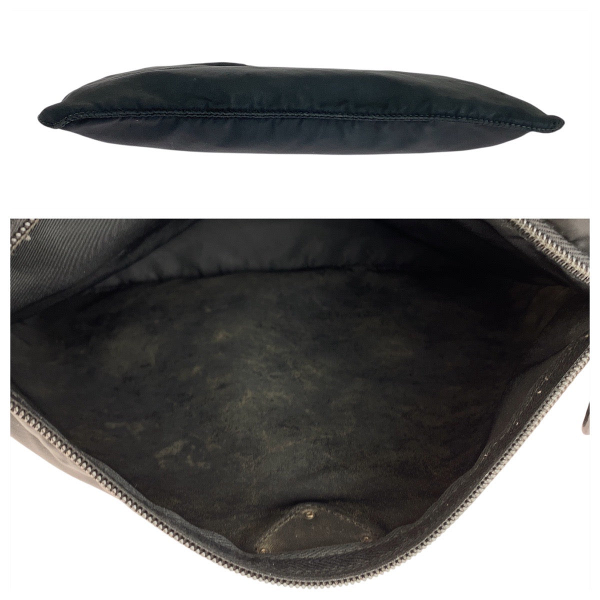 16510
PRADA プラダ テスート 三角ロゴプレート ブラック 黒 シルバー金具 ナイロン ショルダーバッグ サコッシュ メンズ AB26