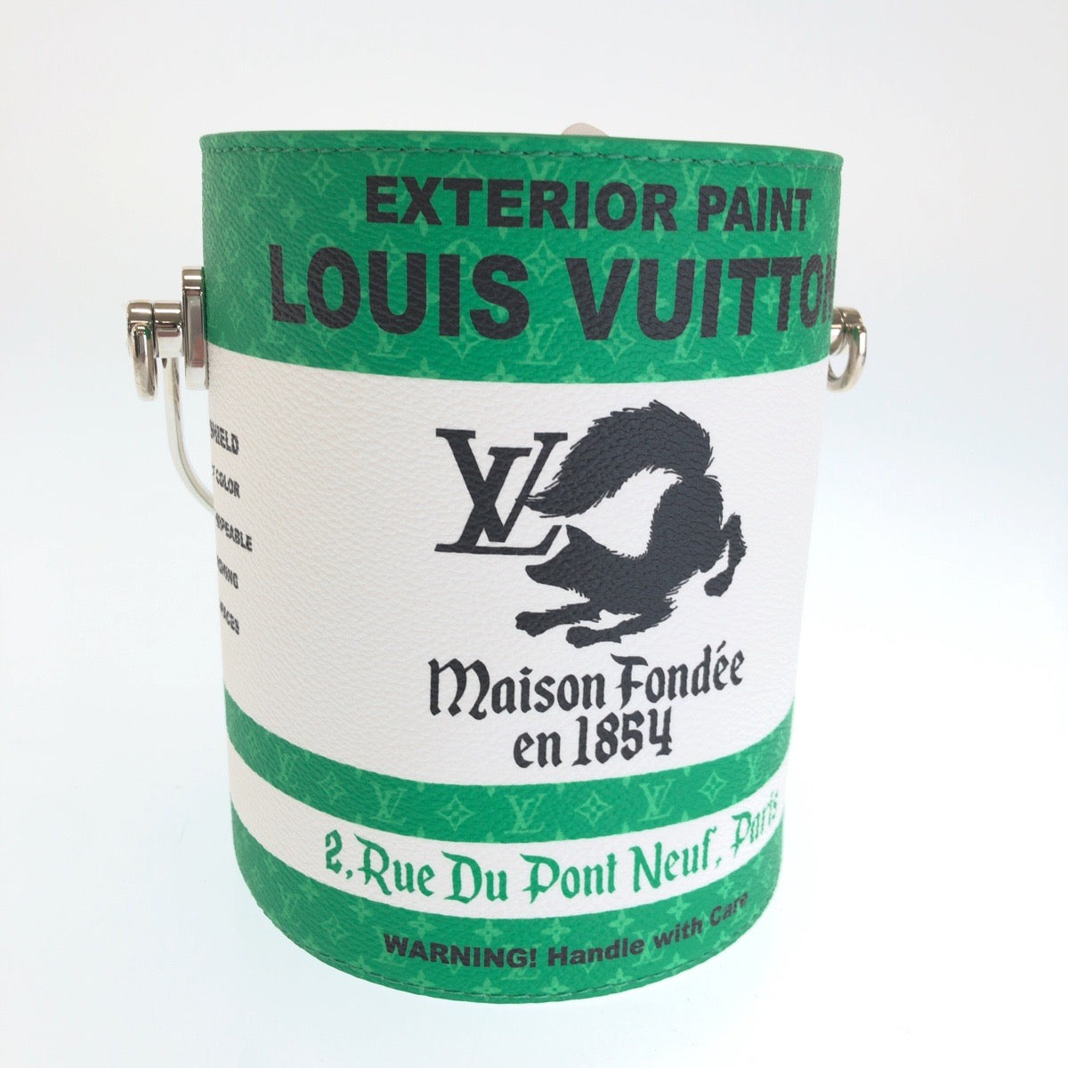 15275
LOUIS VUITTON ルイヴィトン ヴァージル アブロー LVペイントカン グリーン ホワイト シルバー金具 レザー M81592 ショルダーバッグ ハンドバッグ 2way  メンズ
