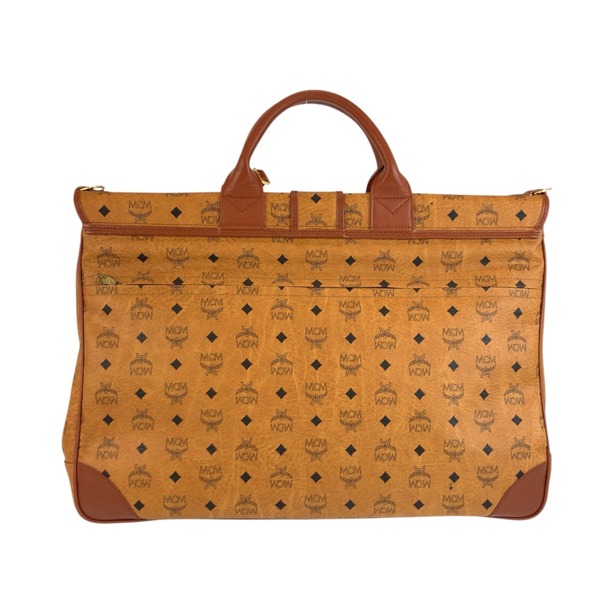 24451
MCM エム シー エム ヴィンテージ ヴィセトス ブラウン コニャック ゴールド金具 レザー ボストンバッグ ショルダーバッグ 2WAY メンズ SA100