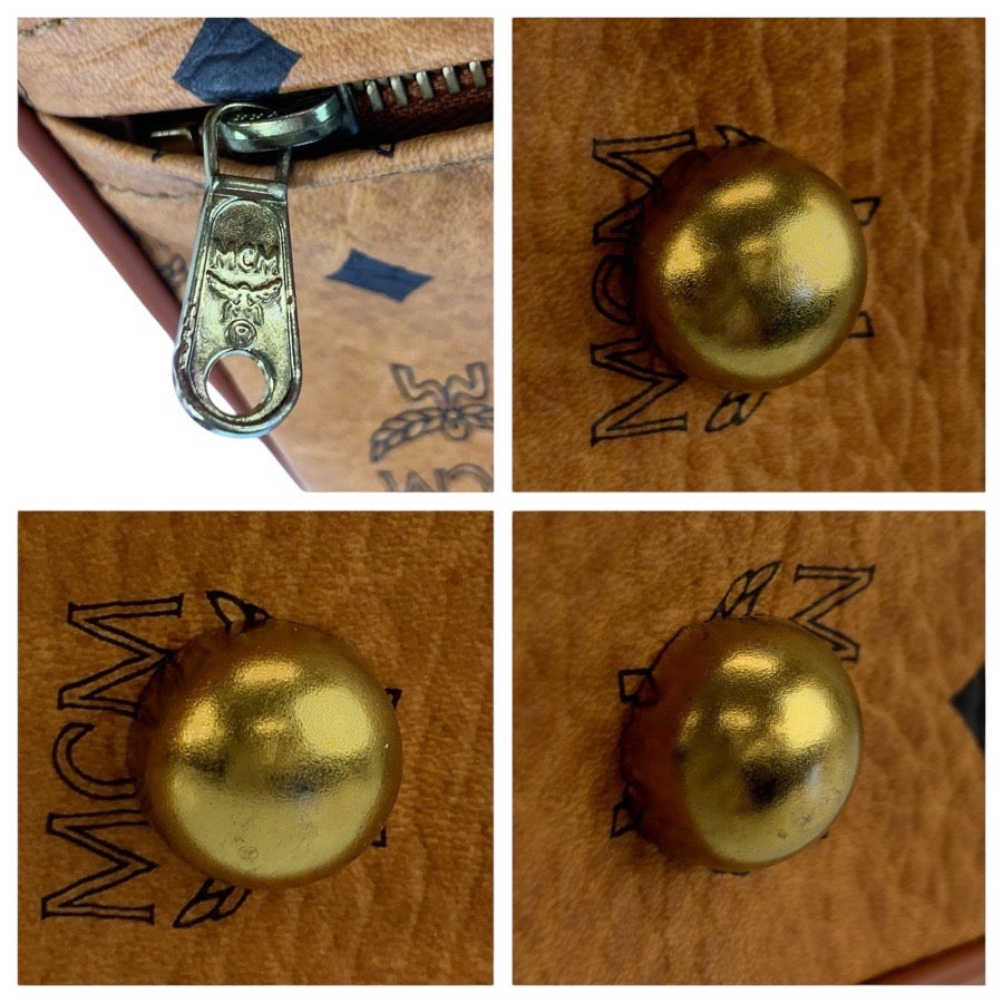 24451
MCM エム シー エム ヴィンテージ ヴィセトス ブラウン コニャック ゴールド金具 レザー ボストンバッグ ショルダーバッグ 2WAY メンズ SA100
