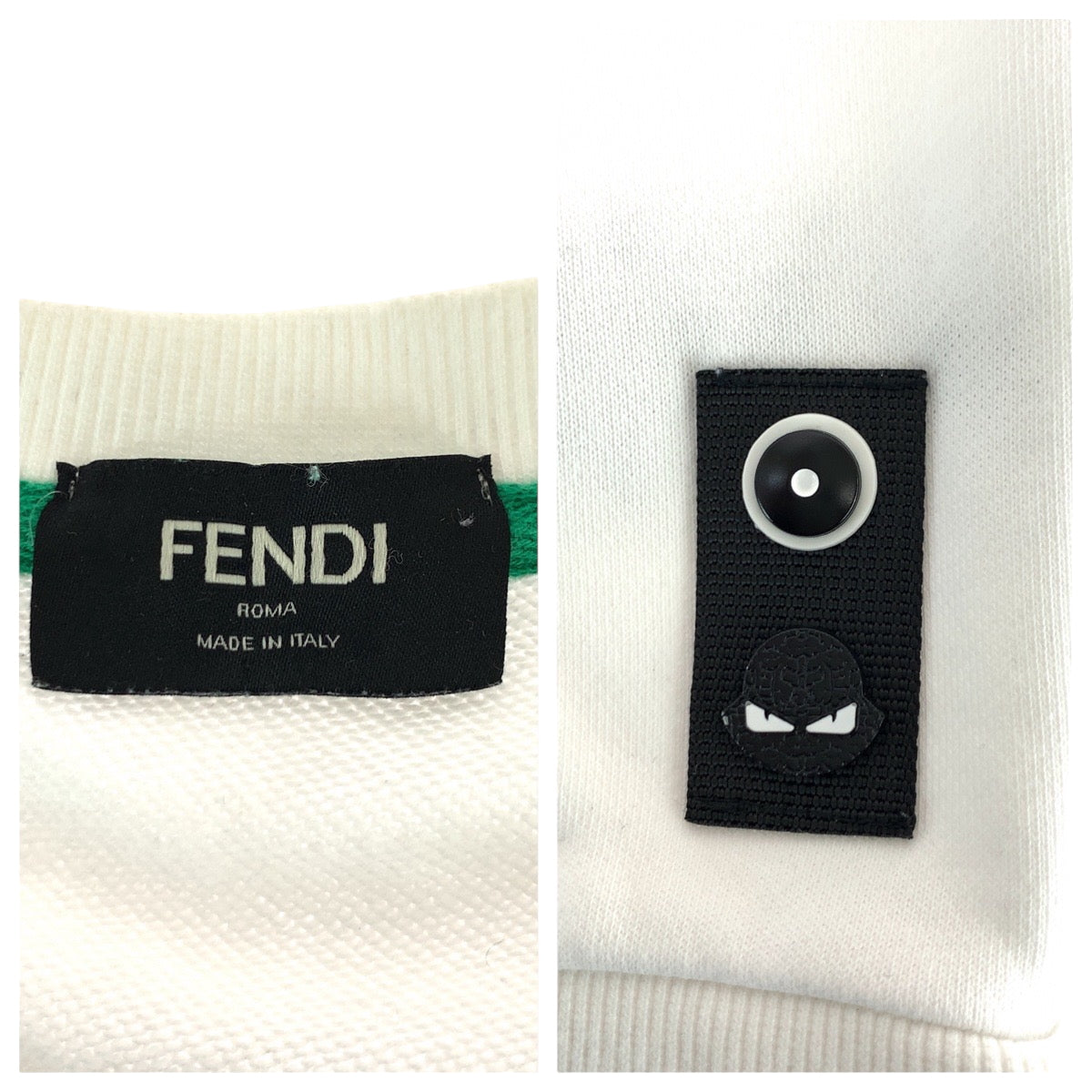 22585
FENDI フェンディ サイズ2XL ホワイト グリーン コットン FAF532A54P スウェットシャツ トレーナー メンズ AB28