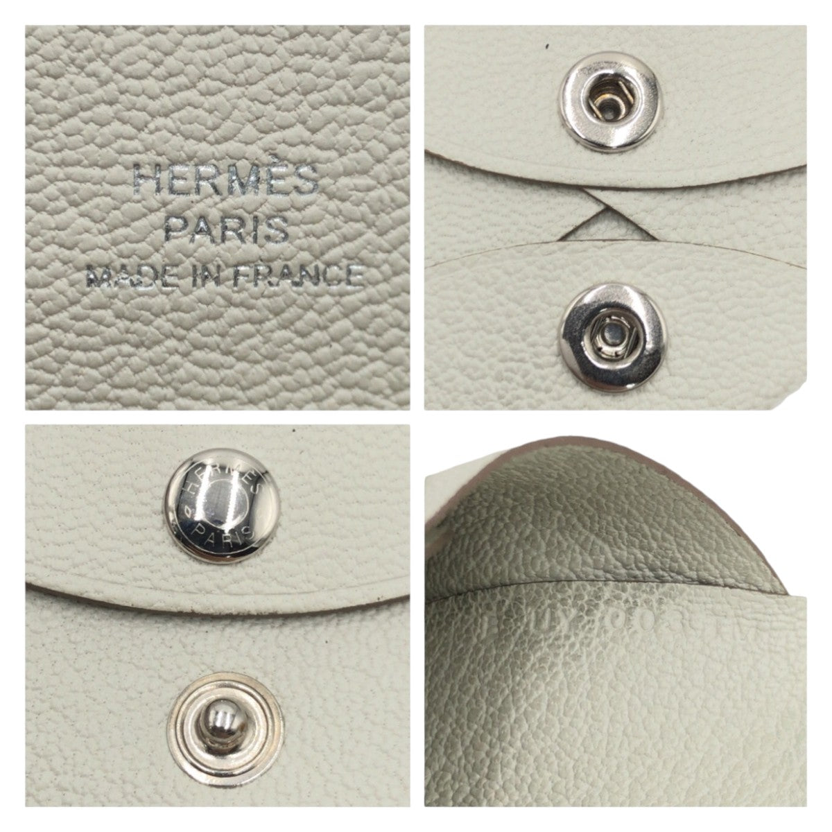 12871
HERMES エルメス カルヴィ デュオ ベージュ マッシュルーム ヴォーエプソン カードケース コインケース コンパクトウォレット 小銭入れ B刻印  レディース AB41