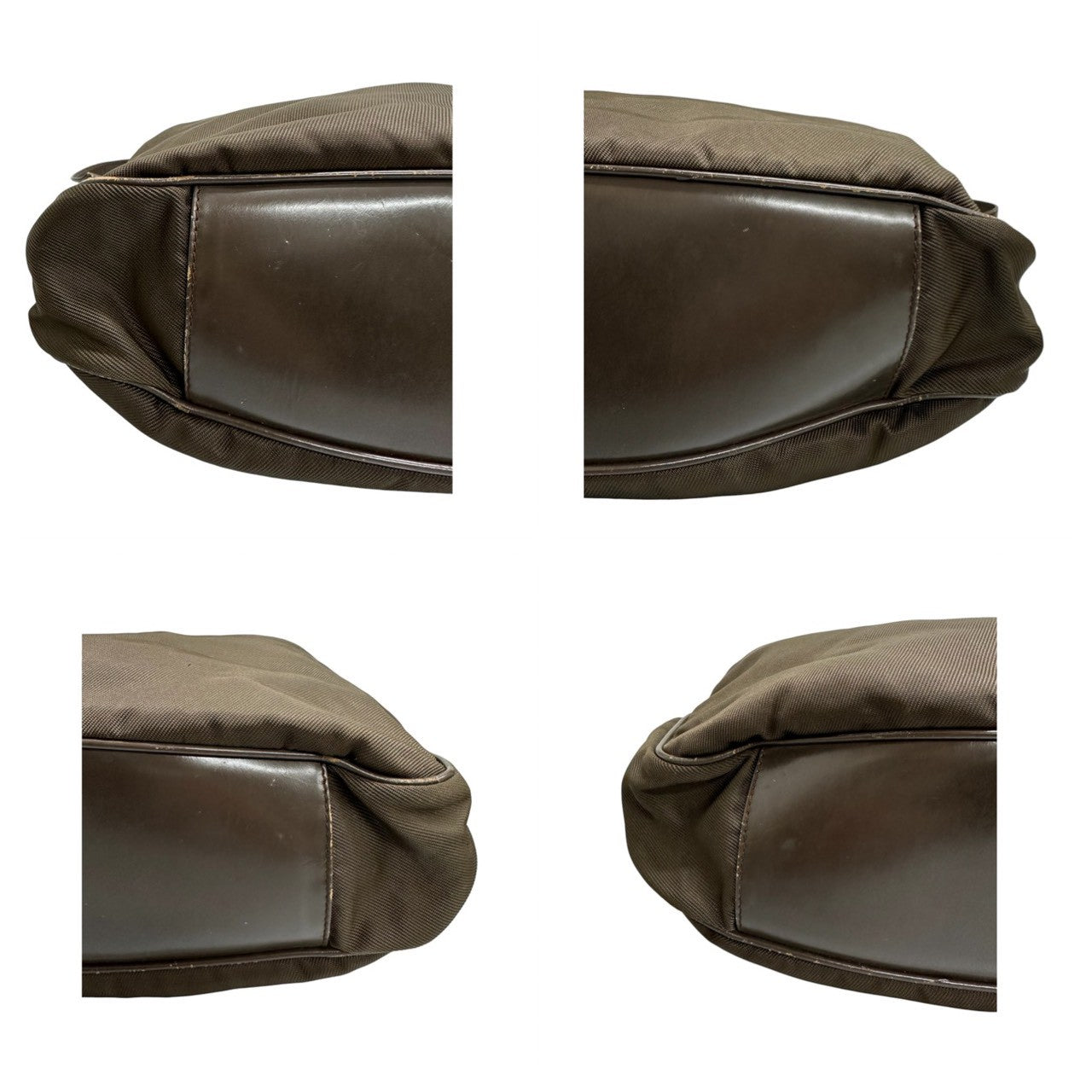 GUCCI グッチ バンブー カーキ シルバー金具 ナイロン / レザー 0011577 ショルダーバッグ ハンドバッグ レディース AB