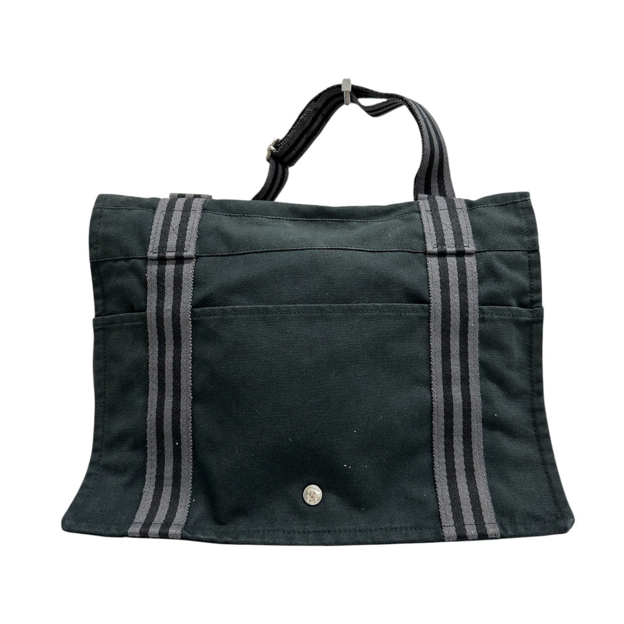 HERMES エルメス フールトゥ ブラック シルバー金具 キャンバス ショルダーバッグ レディース AB