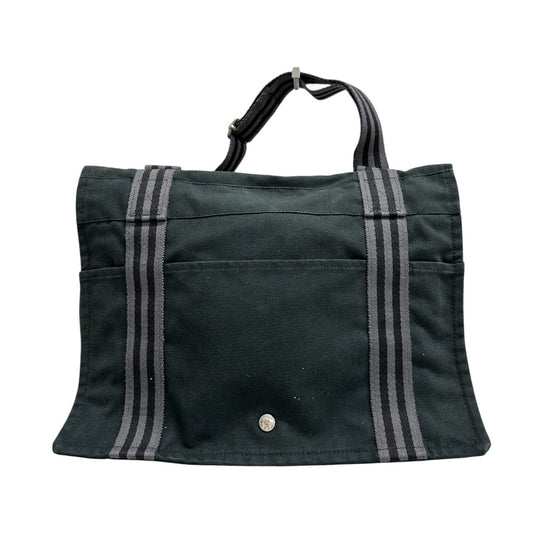 HERMES エルメス フールトゥ ブラック シルバー金具 キャンバス ショルダーバッグ レディース AB