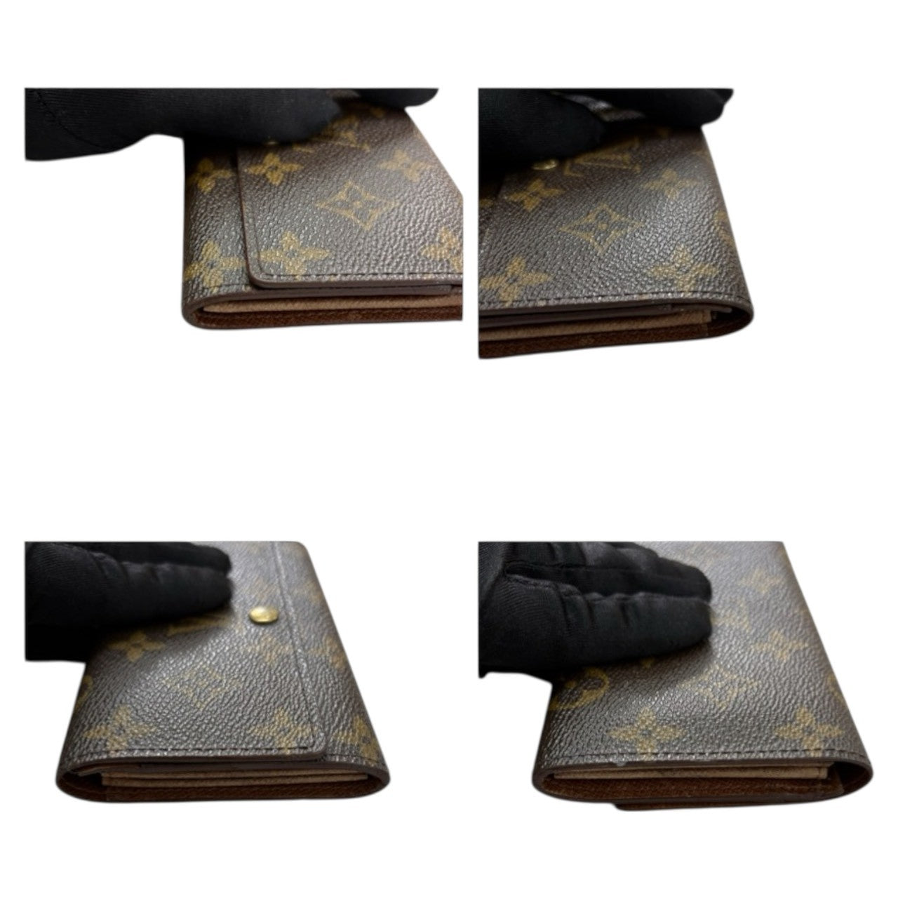 LOUIS VUITTON Monogram Portemonnaie Zip Brown Gold Hardware PVC / Leather M61735 Bi-fold Wallet Women's B