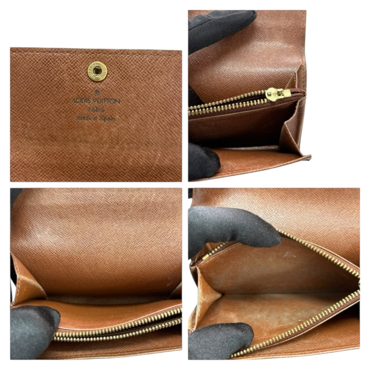 LOUIS VUITTON Monogram Portemonnaie Zip Brown Gold Hardware PVC / Leather M61735 Bi-fold Wallet Women's B