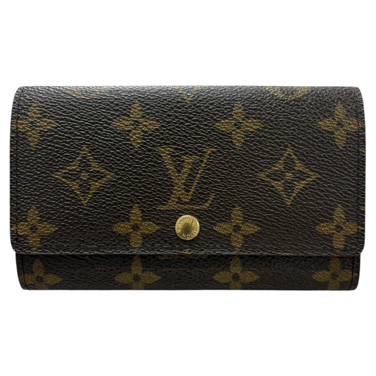 LOUIS VUITTON Monogram Portemonnaie Zip Brown Gold Hardware PVC / Leather M61735 Bi-fold Wallet Women's B