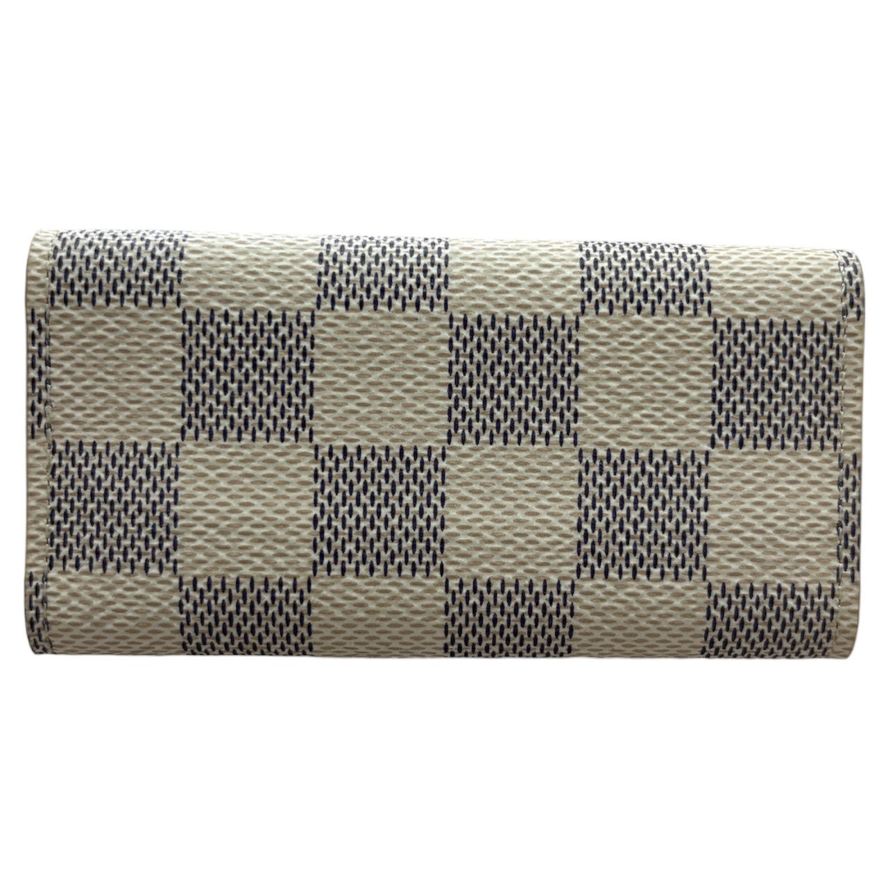 LOUIS VUITTON ルイヴィトン ダミエ アズール ミュルティクレ ホワイト ゴールド金具 PVC / レザー M62630 キーケース 4連 レディース A