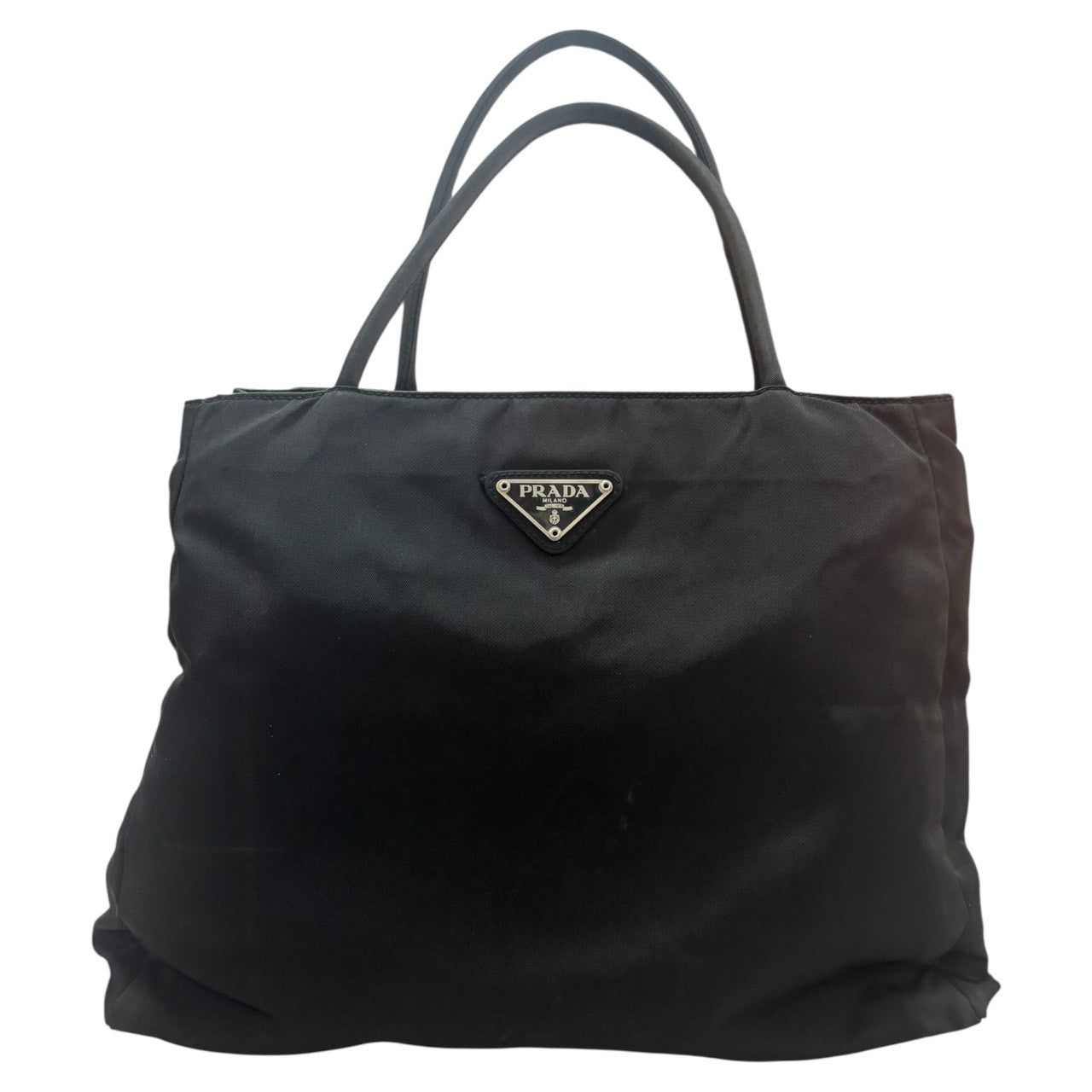PRADA プラダ テスート 三角ロゴプレート ブラック ゴールド金具 ナイロン B3864 トートバッグ ハンドバッグ レディース AB