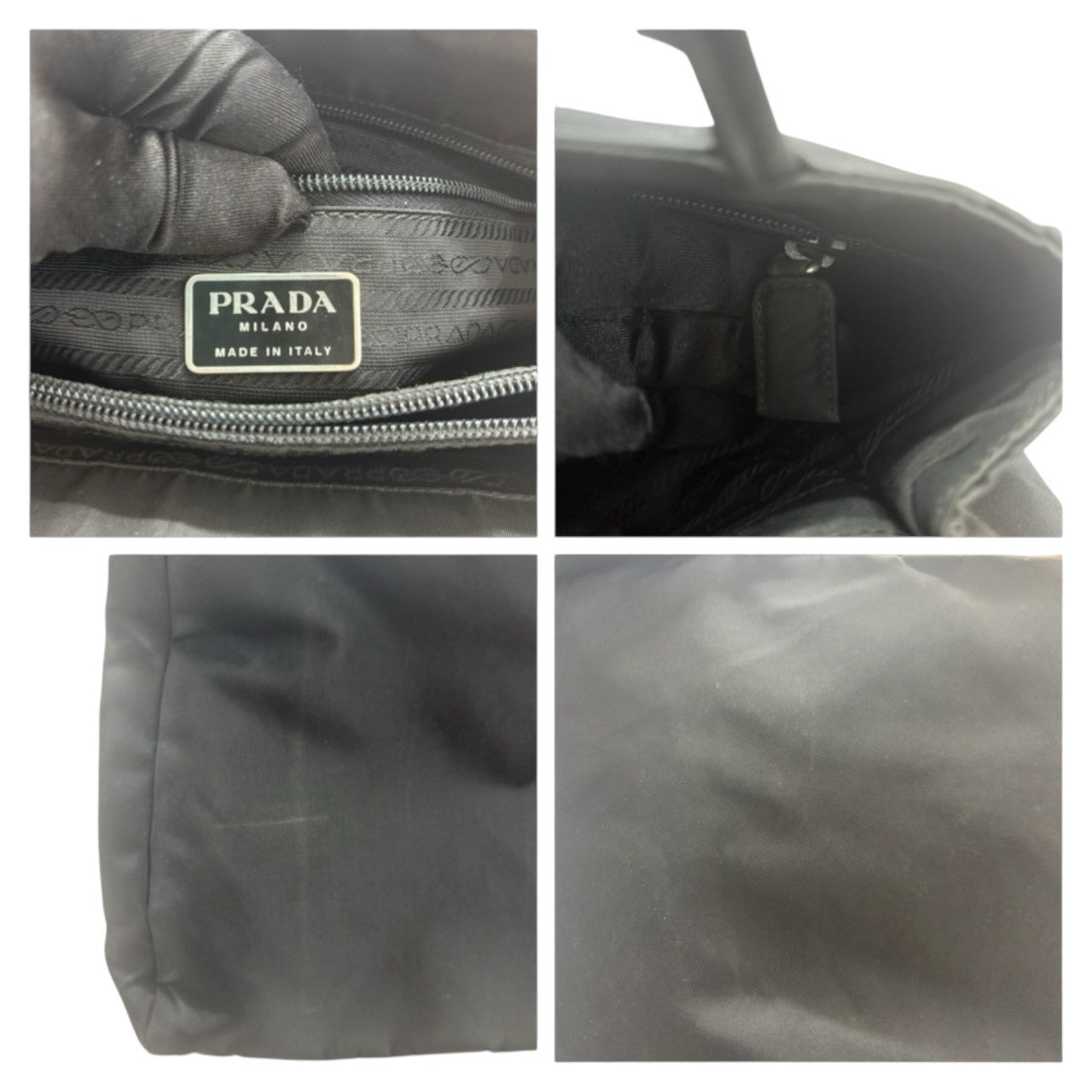 PRADA プラダ テスート 三角ロゴプレート ブラック ゴールド金具 ナイロン B3864 トートバッグ ハンドバッグ レディース AB