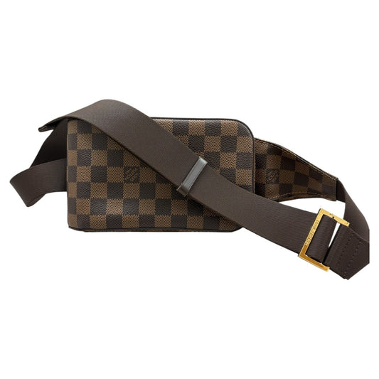 LOUIS VUITTON ルイヴィトン ダミエ ジェロニモス ブラウン ゴールド金具 PVC / レザー N51194 ボディバッグ ショルダーバッグ メンズ A