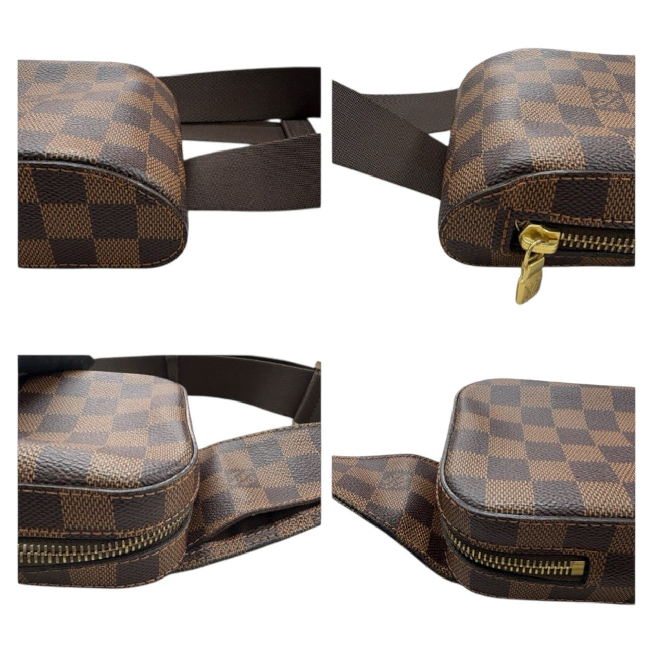 LOUIS VUITTON Damier Geronimos Brown Gold Hardware PVC / Leather N51194 Body Bag Shoulder Bag Men's A