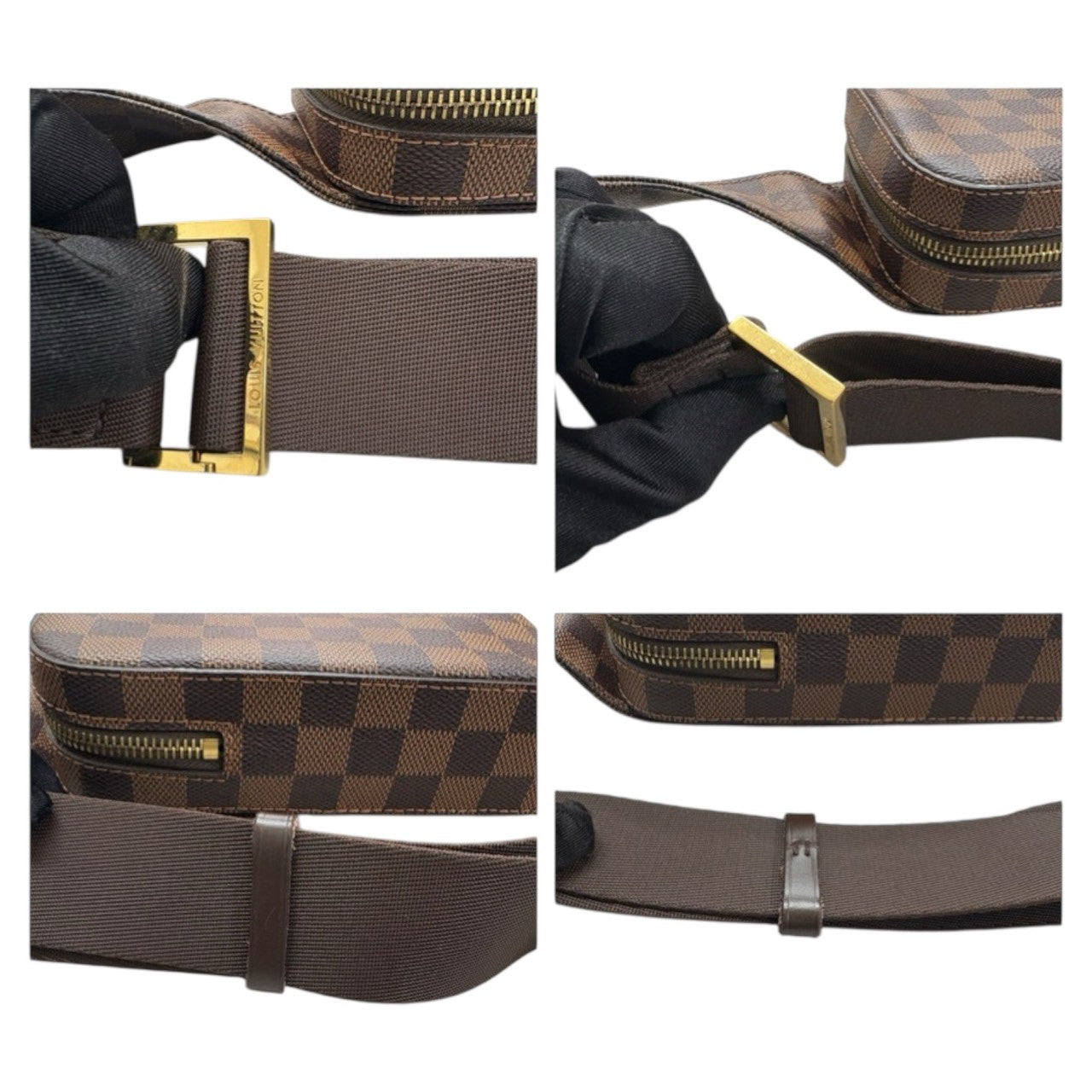 LOUIS VUITTON Damier Geronimos Brown Gold Hardware PVC / Leather N51194 Body Bag Shoulder Bag Men's A