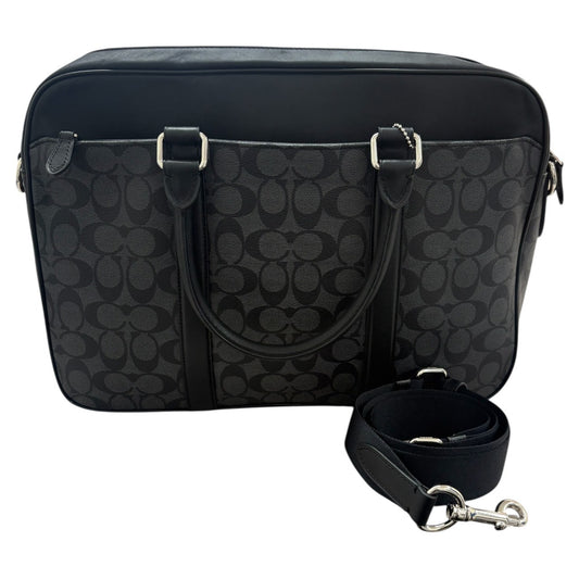 COACH コーチ シグネチャー ブラック シルバー金具 PVC / レザー F54808 ビジネスバッグ ブリーフケース メンズ SA