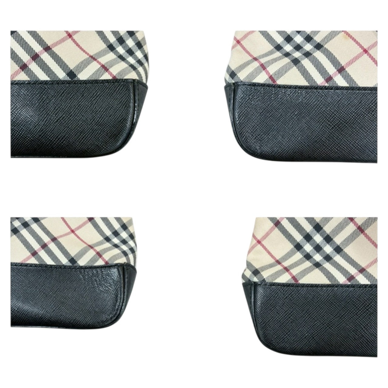 BURBERRY バーバリー ノバチェック ベージュ ブラック シルバー金具 キャンバス / レザー ハンドバッグ トートバッグ レディース A