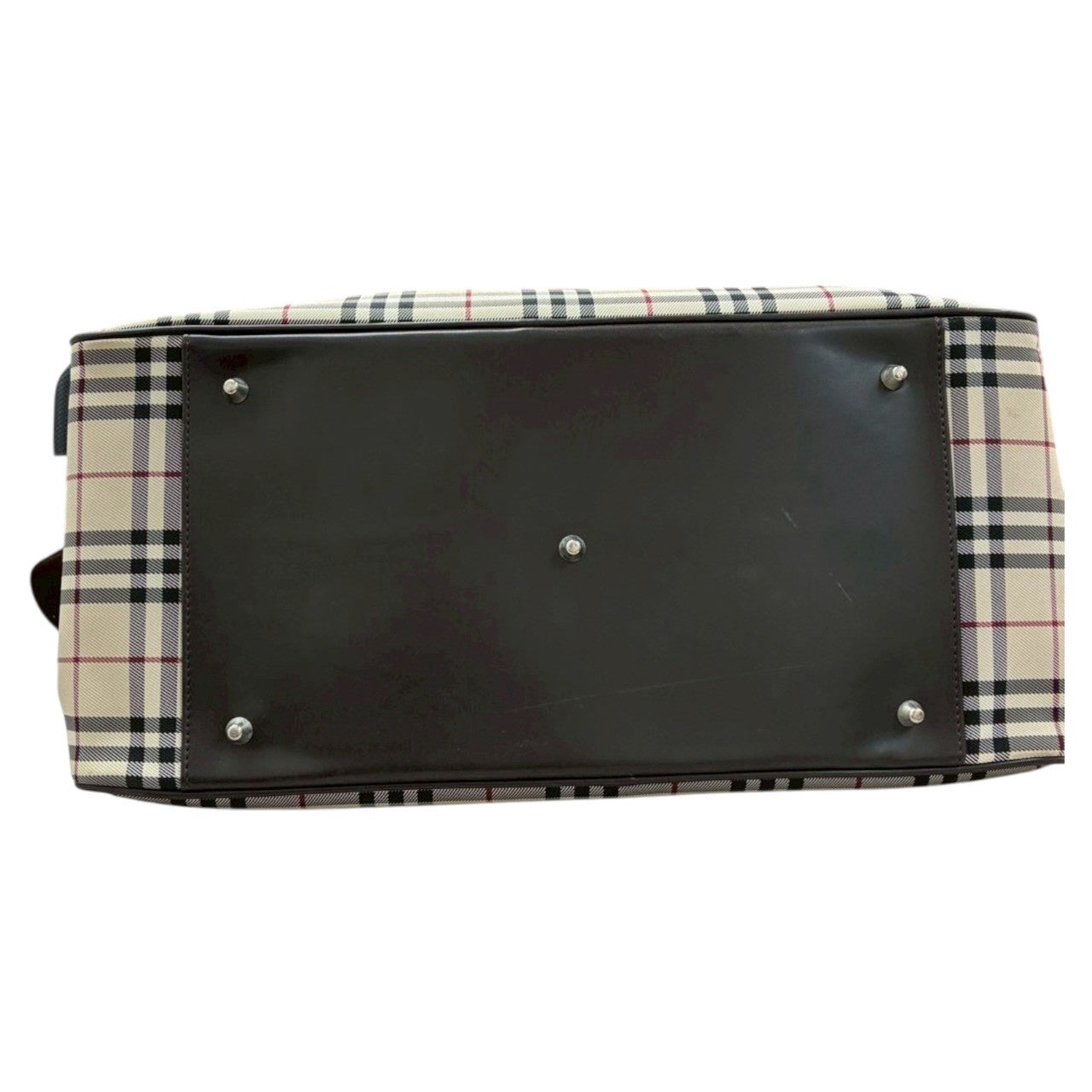 BURBERRY Burberry Nova Check Beige Black Silver Hardware Canvas / Leather Boston Bag Women's AB