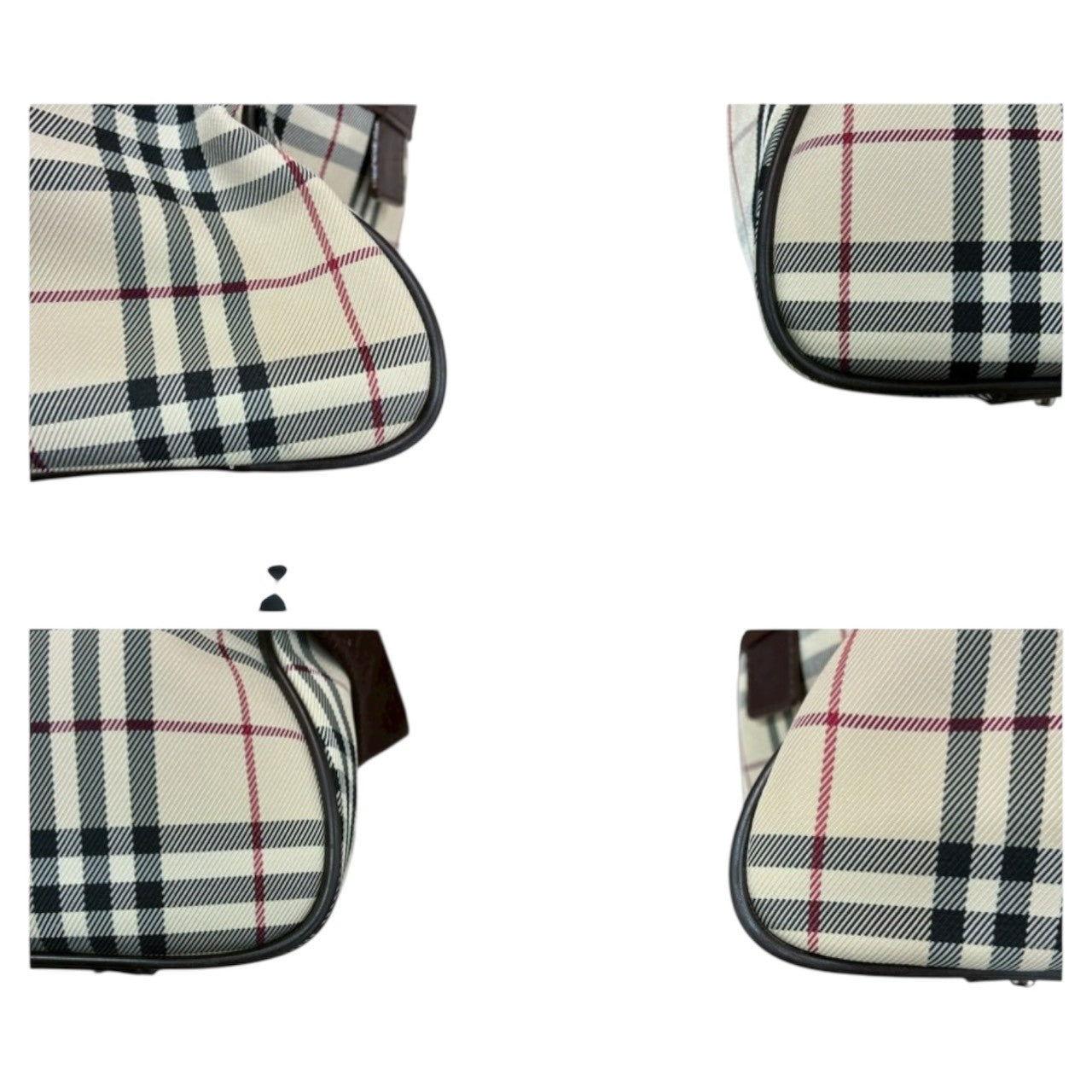 BURBERRY Burberry Nova Check Beige Black Silver Hardware Canvas / Leather Boston Bag Women's AB