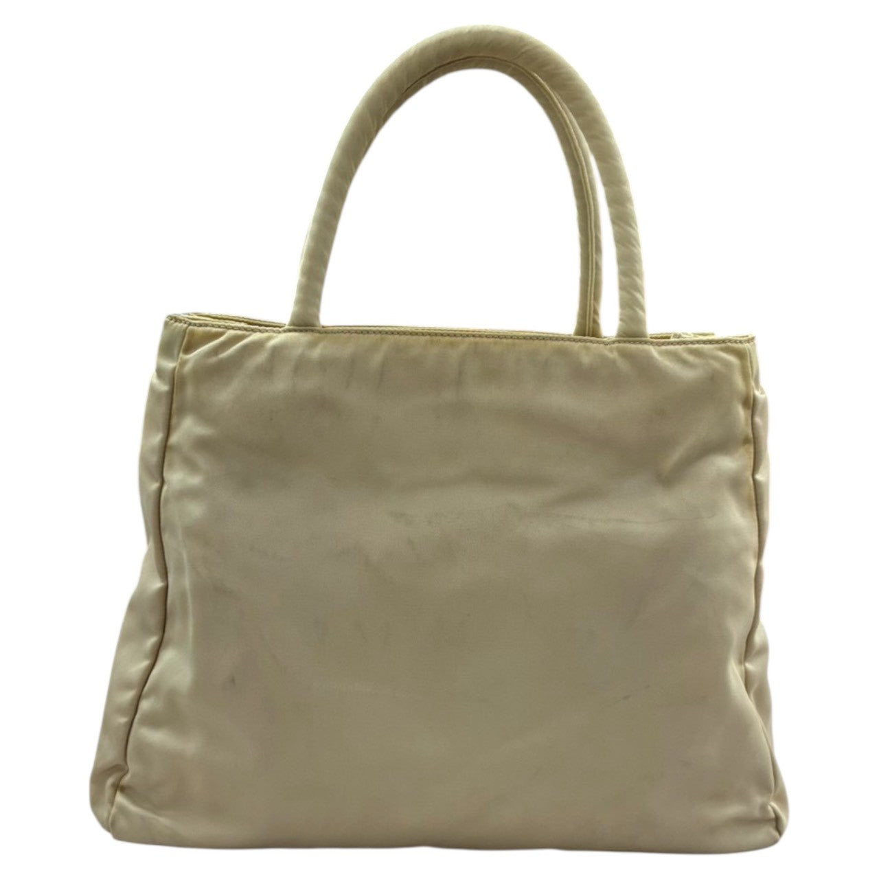 PRADA プラダ テスート 三角ロゴプレート ホワイト シルバー金具 ナイロン B3864 トートバッグ ハンドバッグ レディース B