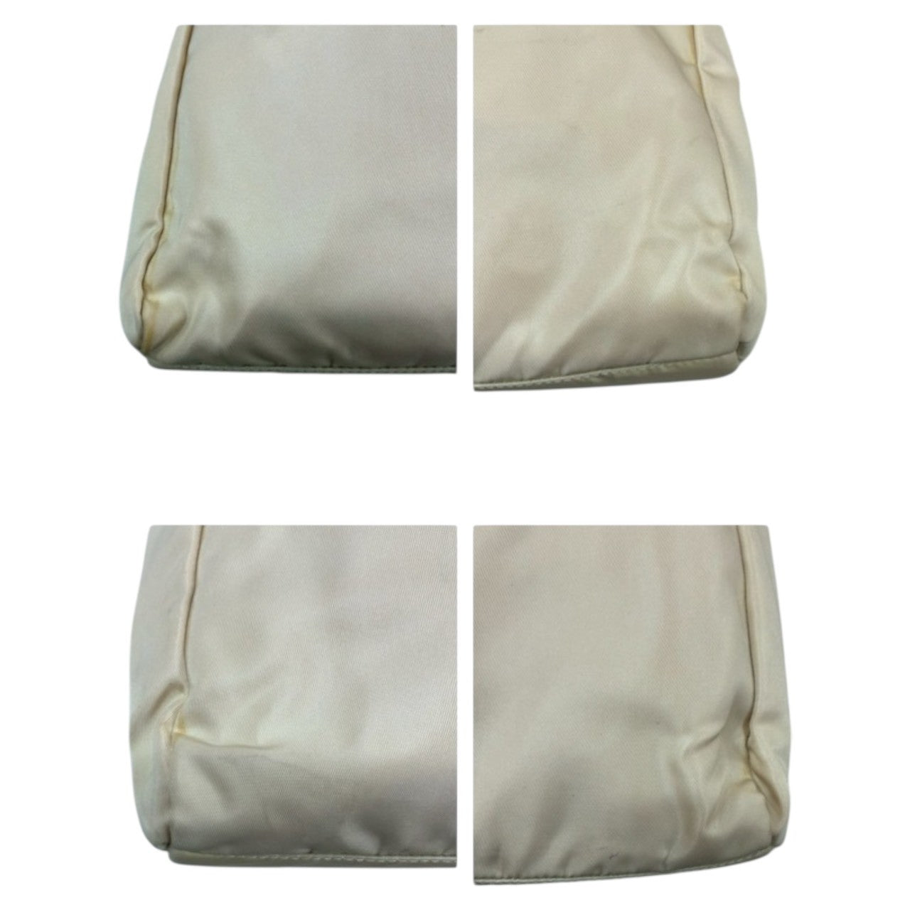 PRADA プラダ テスート 三角ロゴプレート ホワイト シルバー金具 ナイロン B3864 トートバッグ ハンドバッグ レディース B