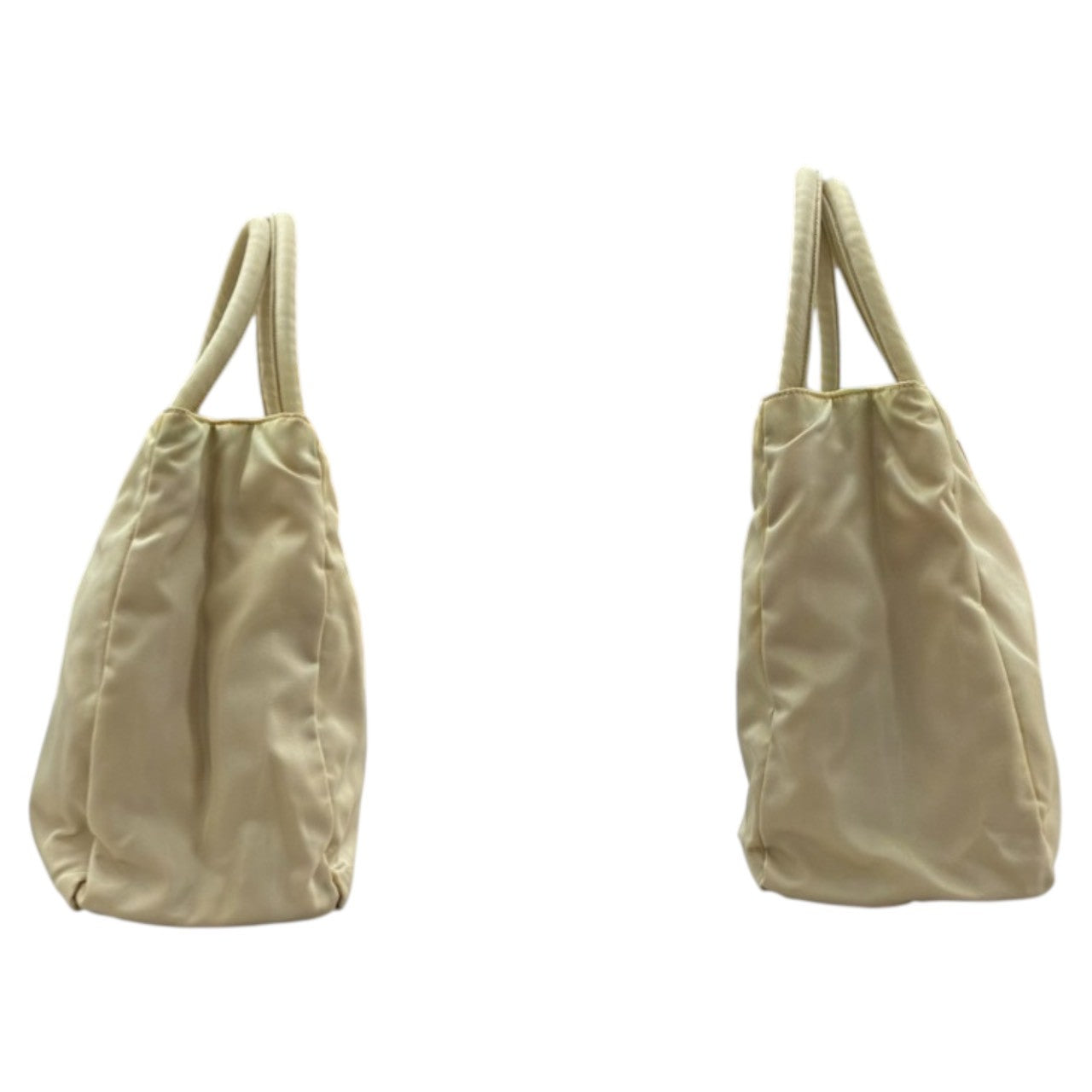 PRADA プラダ テスート 三角ロゴプレート ホワイト シルバー金具 ナイロン B3864 トートバッグ ハンドバッグ レディース B