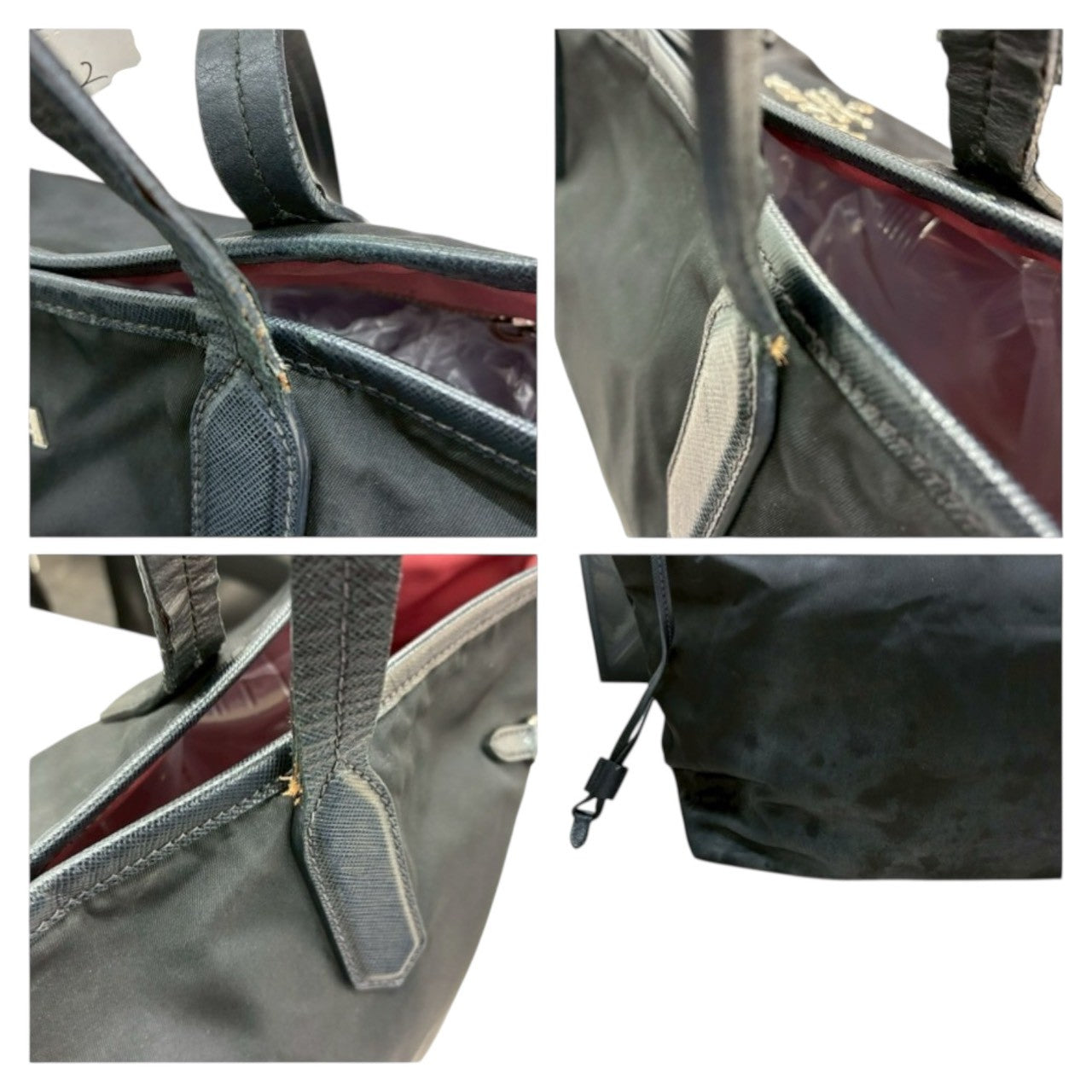 PRADA プラダ テスート サフィアーノ ブラック ナイロン / レザー BR3924 トートバッグ ショルダーバッグ レディース B