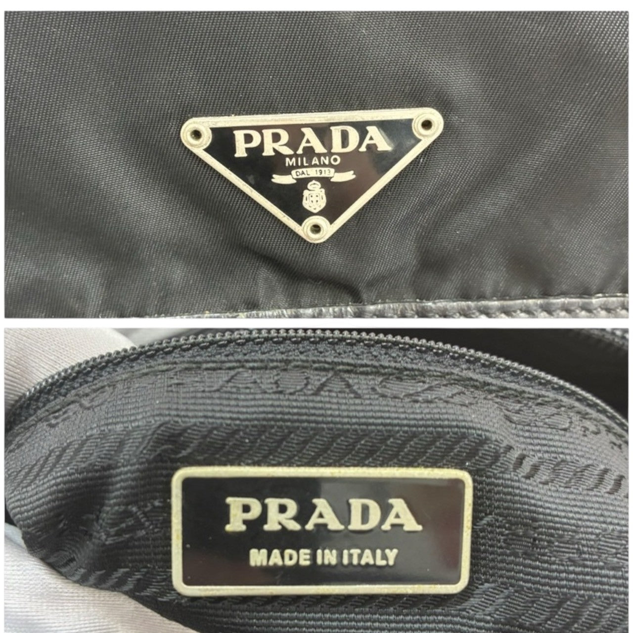 PRADA プラダ 三角ロゴ テスート ブラック ナイロン ショルダーバッグ レディース AB