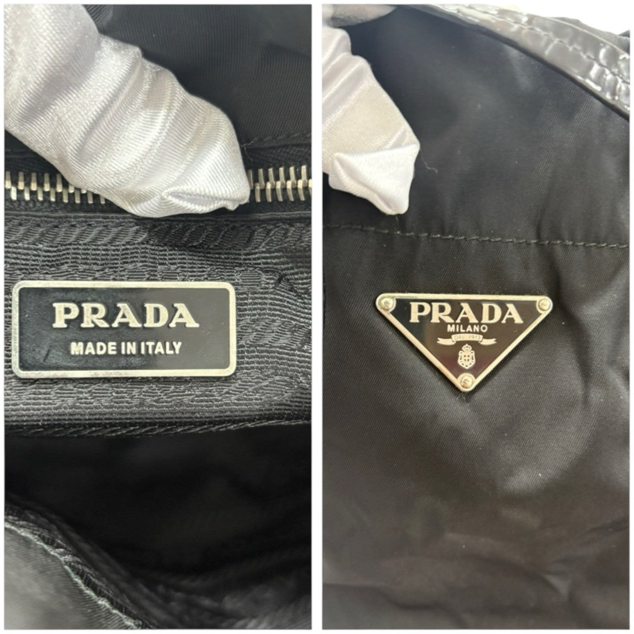 PRADA プラダ 三角ロゴ テスート ブラック ナイロン トートバッグ ショルダーバッグ レディース A