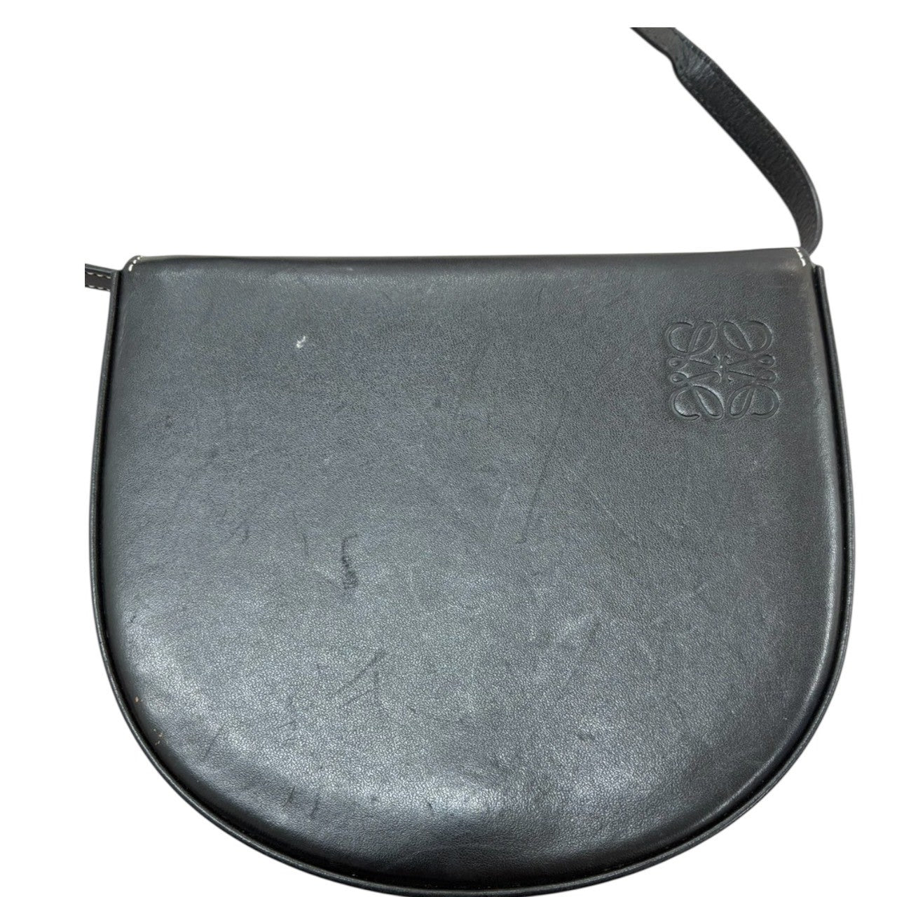 LOEWE ロエベ アナグラム ヒールポーチ ブラック レザー 109.54.V01 ショルダーバッグ レディース AB