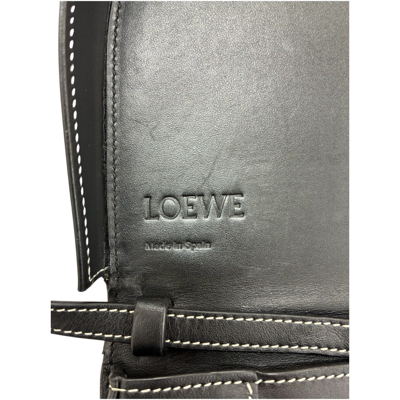 LOEWE ロエベ アナグラム ヒールポーチ ブラック レザー 109.54.V01 ショルダーバッグ レディース AB