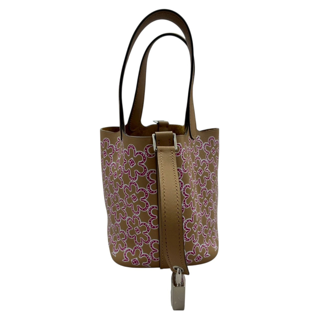 HERMES Picotin Lock Lucky Daisy, 2023, Brown, Silver Hardware, Swift Leather, Handbag, B Stamp, Women's, S
