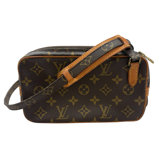 LOUIS VUITTON ルイヴィトン モノグラム マルリーバンドリエール ブラウン ゴールド金具 PVC / レザー M51828 ショルダーバッグ レディース A