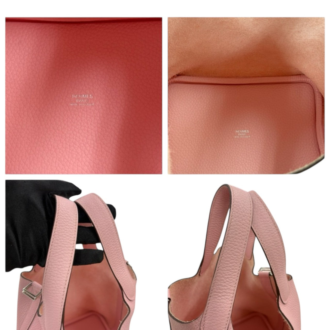 HERMES エルメス ピコタンロックPM ロースサクラ シルバー金具 トリヨンクレマンス ハンドバッグ B刻印 レディース SA