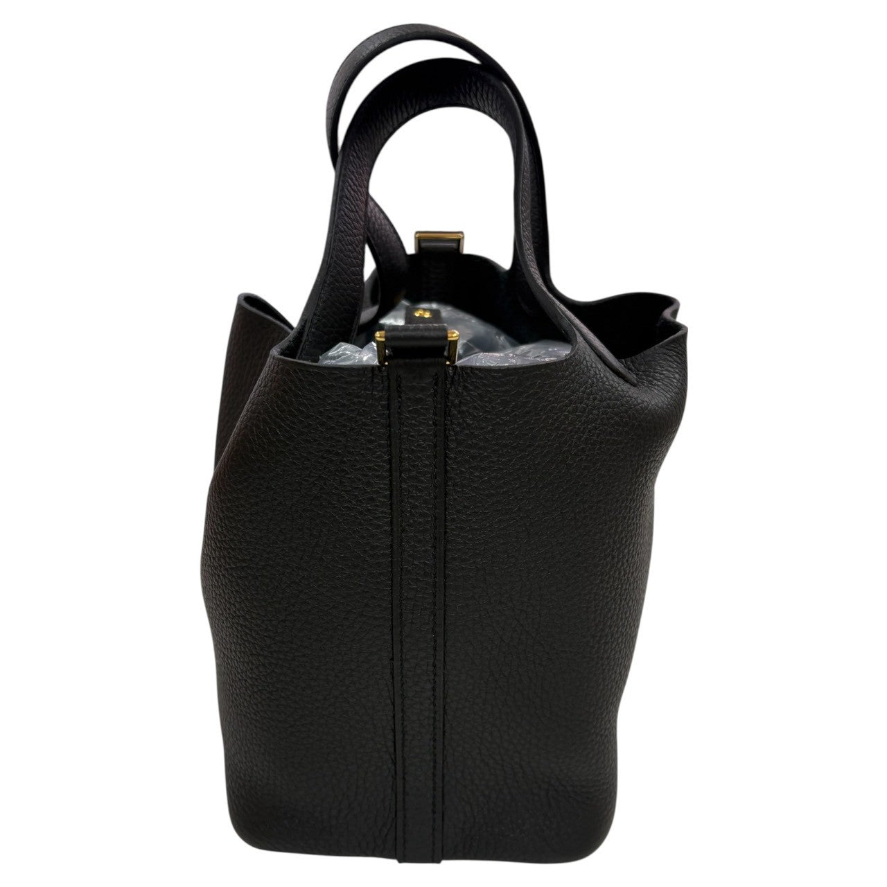 HERMES エルメス ピコタンロックPM ブラック ゴールド金具 トリヨンクレマンス ハンドバッグ W刻印 レディース N