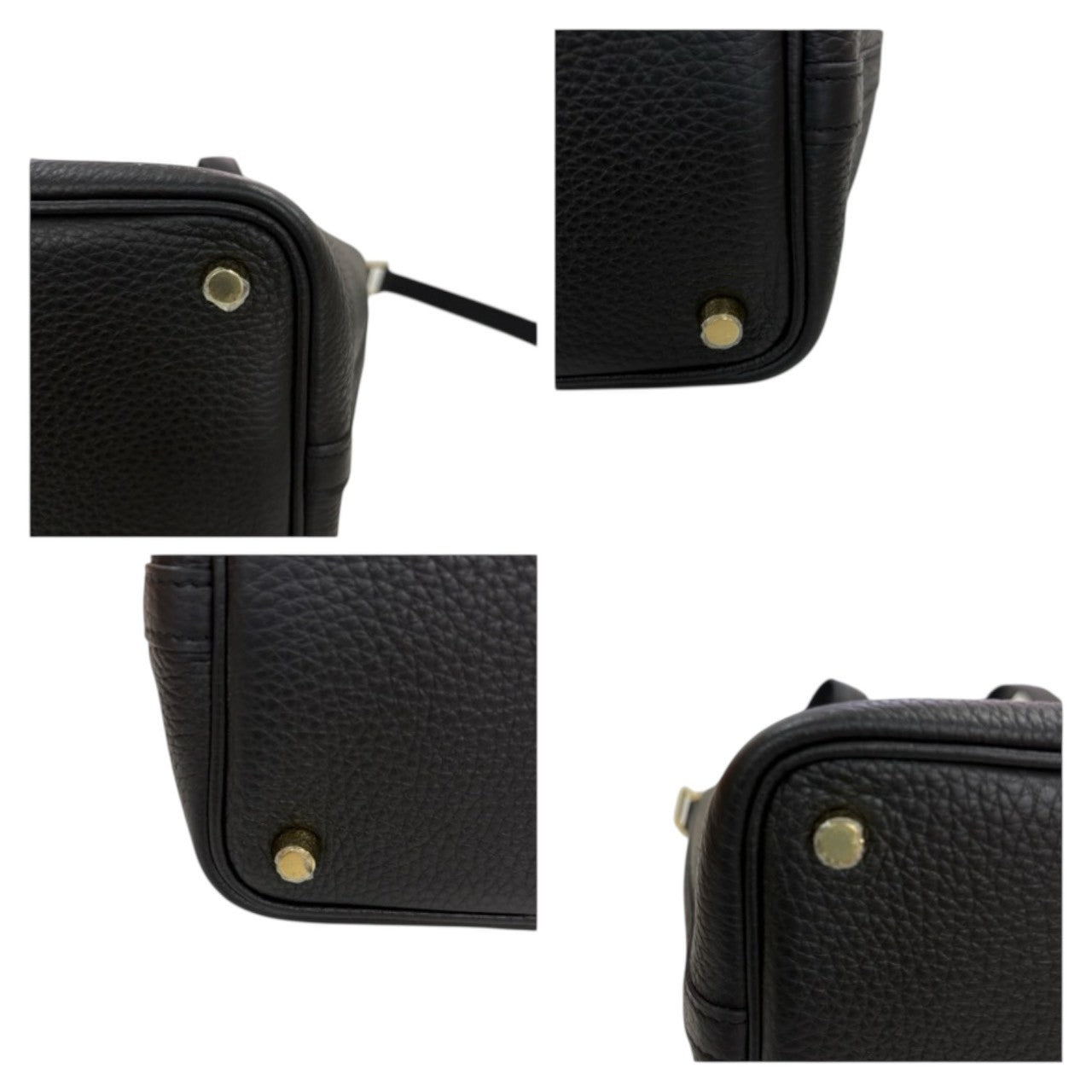 HERMES エルメス ピコタンロックPM ブラック ゴールド金具 トリヨンクレマンス ハンドバッグ W刻印 レディース N