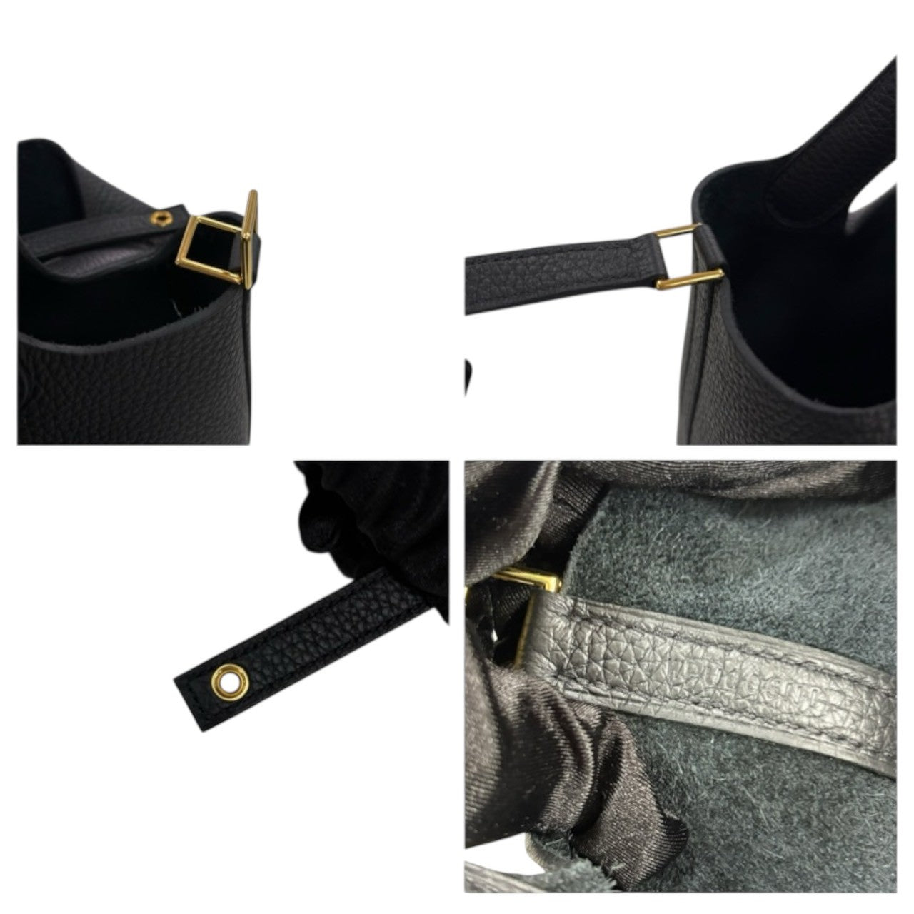HERMES エルメス ピコタンロックPM ブラック ゴールド金具 トリヨンクレマンス ハンドバッグ W刻印 レディース N