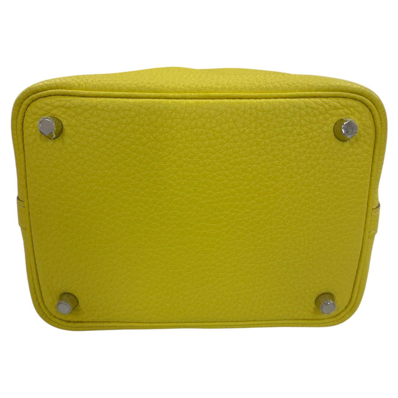 HERMES Picotin Lock PM Lime Mimosa Silver Hardware Taurillon Clemence Handbag Z stamp SA