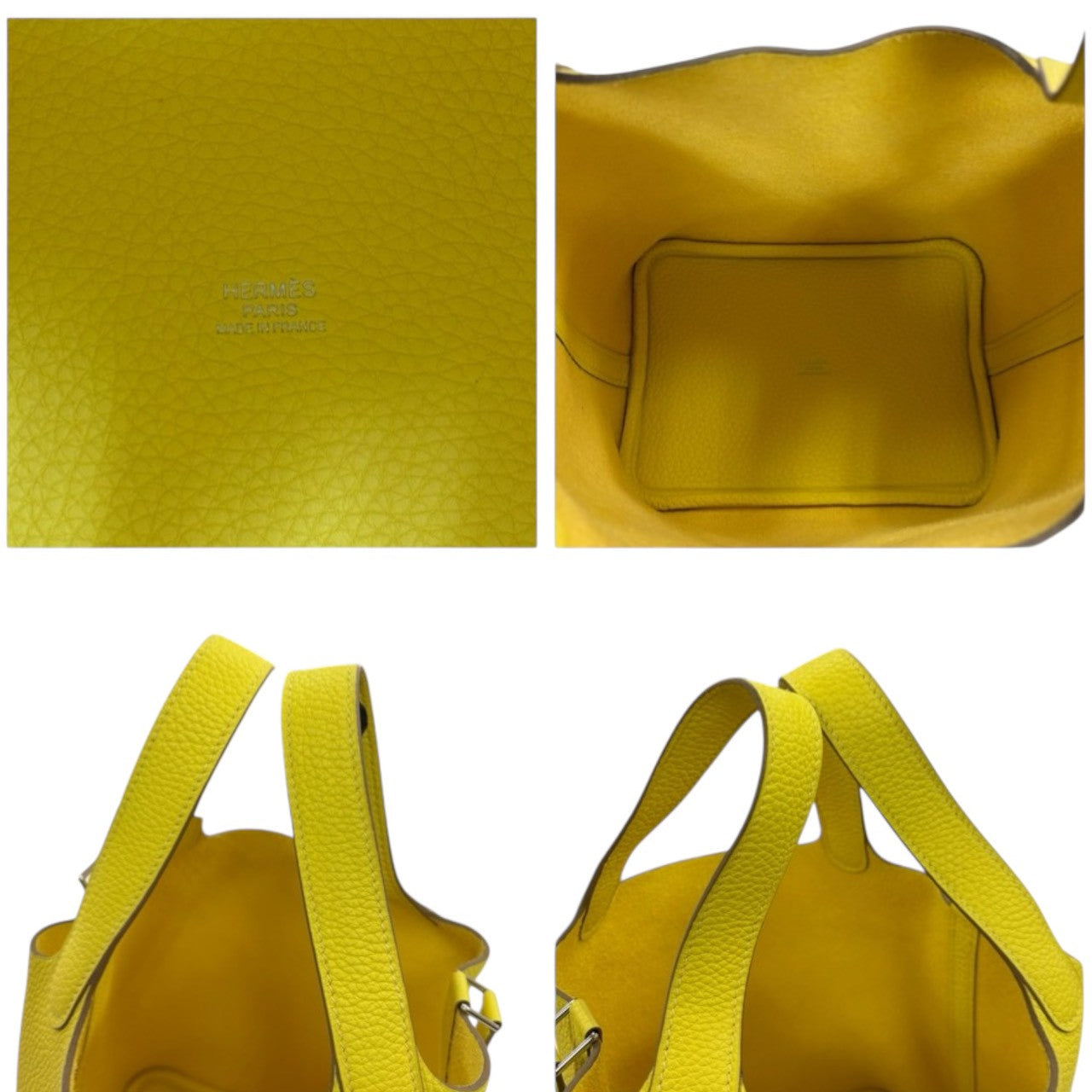 HERMES Picotin Lock PM Lime Mimosa Silver Hardware Taurillon Clemence Handbag Z stamp SA