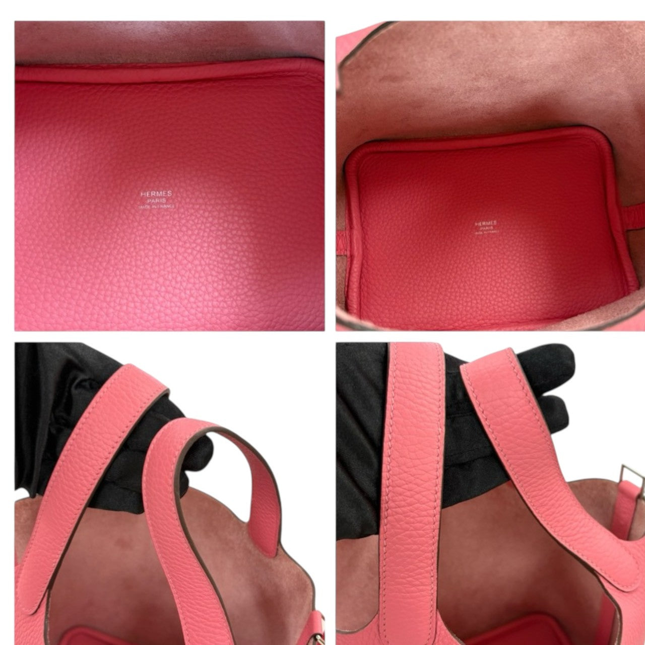 HERMES Picotin Lock Rose Azalee Silver Hardware Taurillon Clemence Handbag K Engraved Women's N