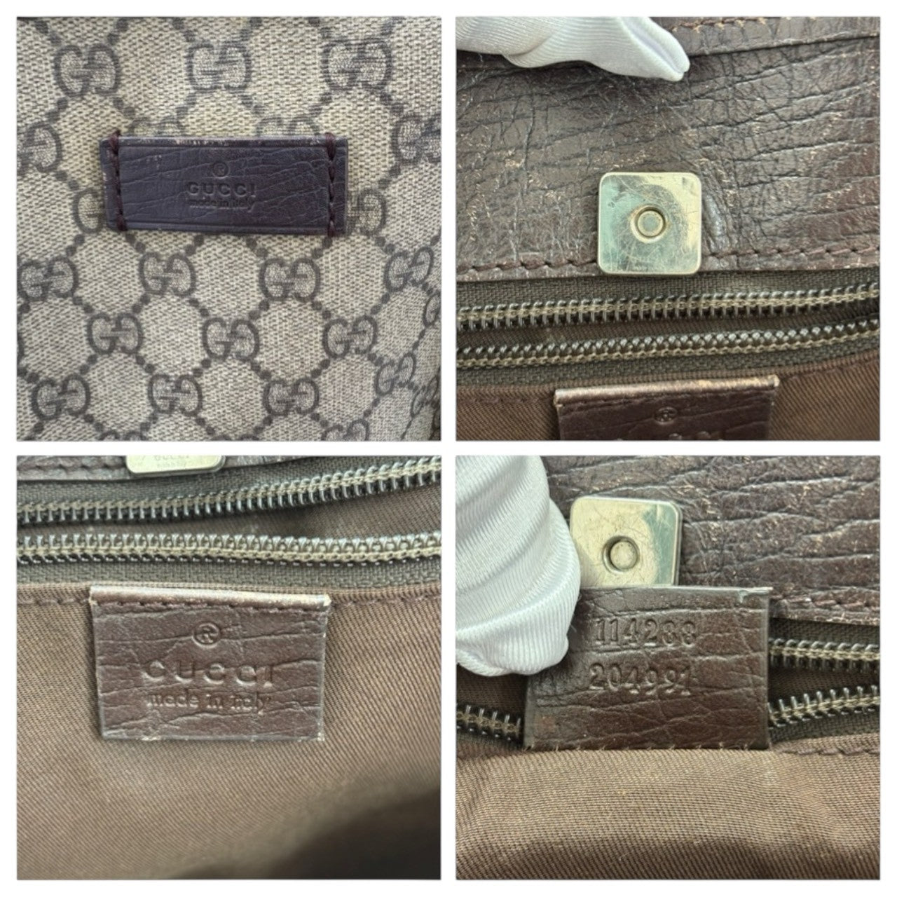 GUCCI GG Supreme Canvas / Leather 114288 Tote Bag Women's AB
