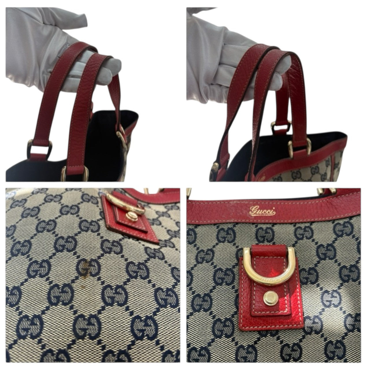 GUCCI グッチ アビー GGキャンバス / レザー 130739 トートバッグ ハンドバッグ レディース B