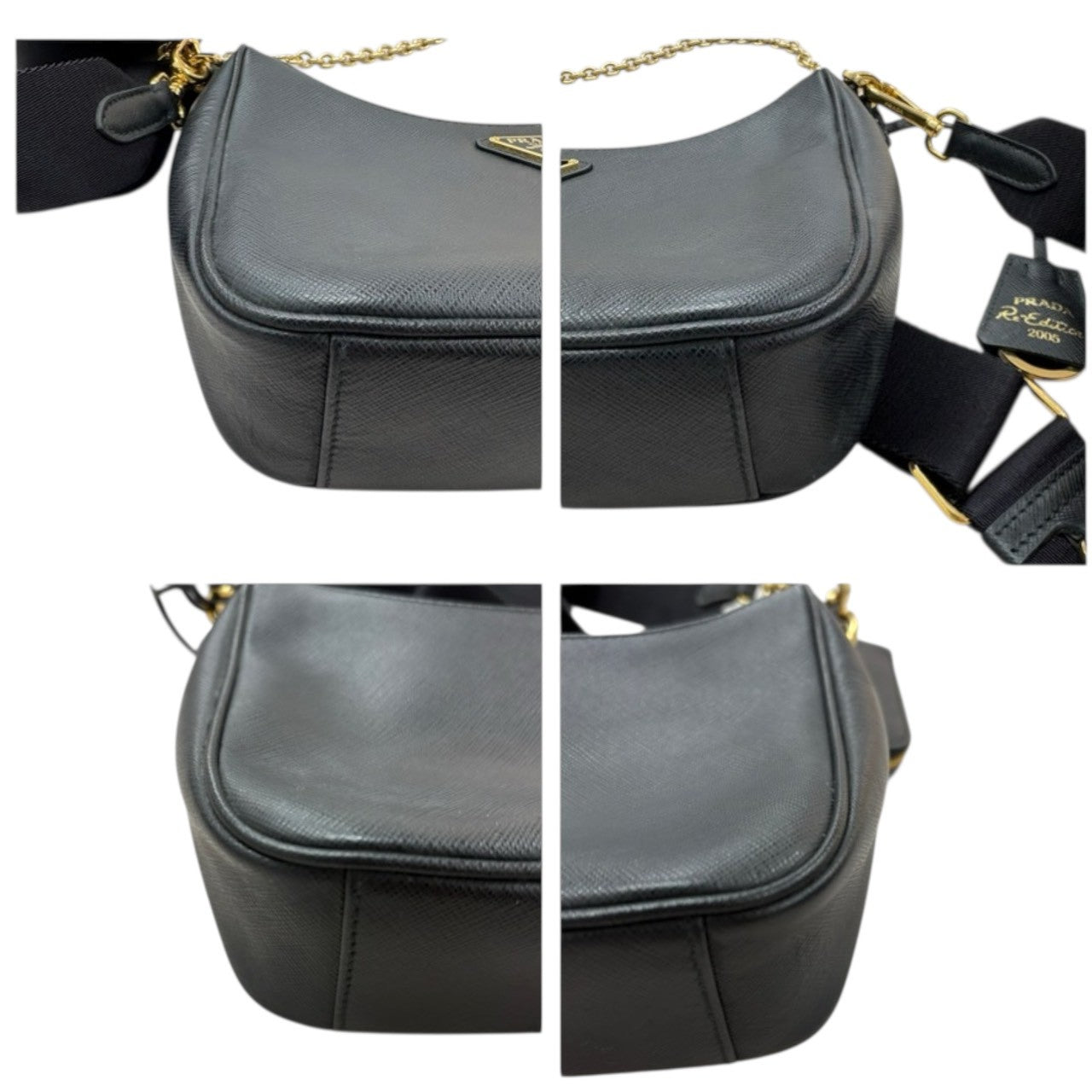 PRADA プラダ サフィアーノ 三角ロゴ リエディション 2005 レザー ショルダーバッグ レディース SA