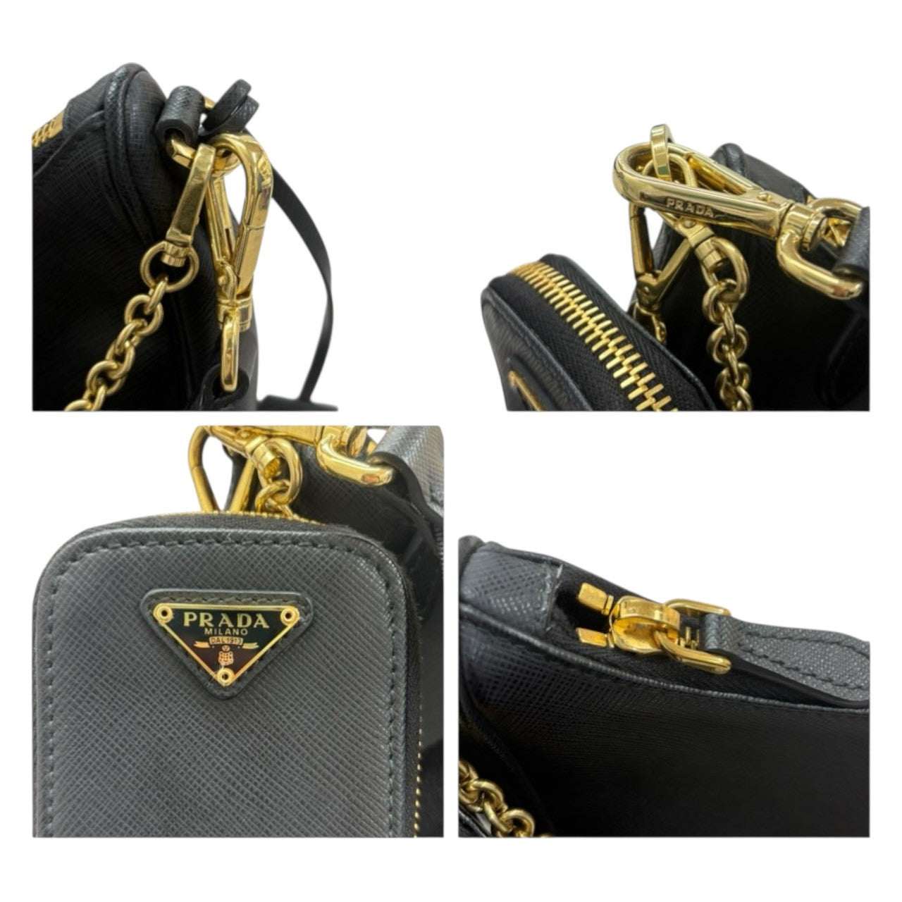 PRADA プラダ サフィアーノ 三角ロゴ リエディション 2005 レザー ショルダーバッグ レディース SA