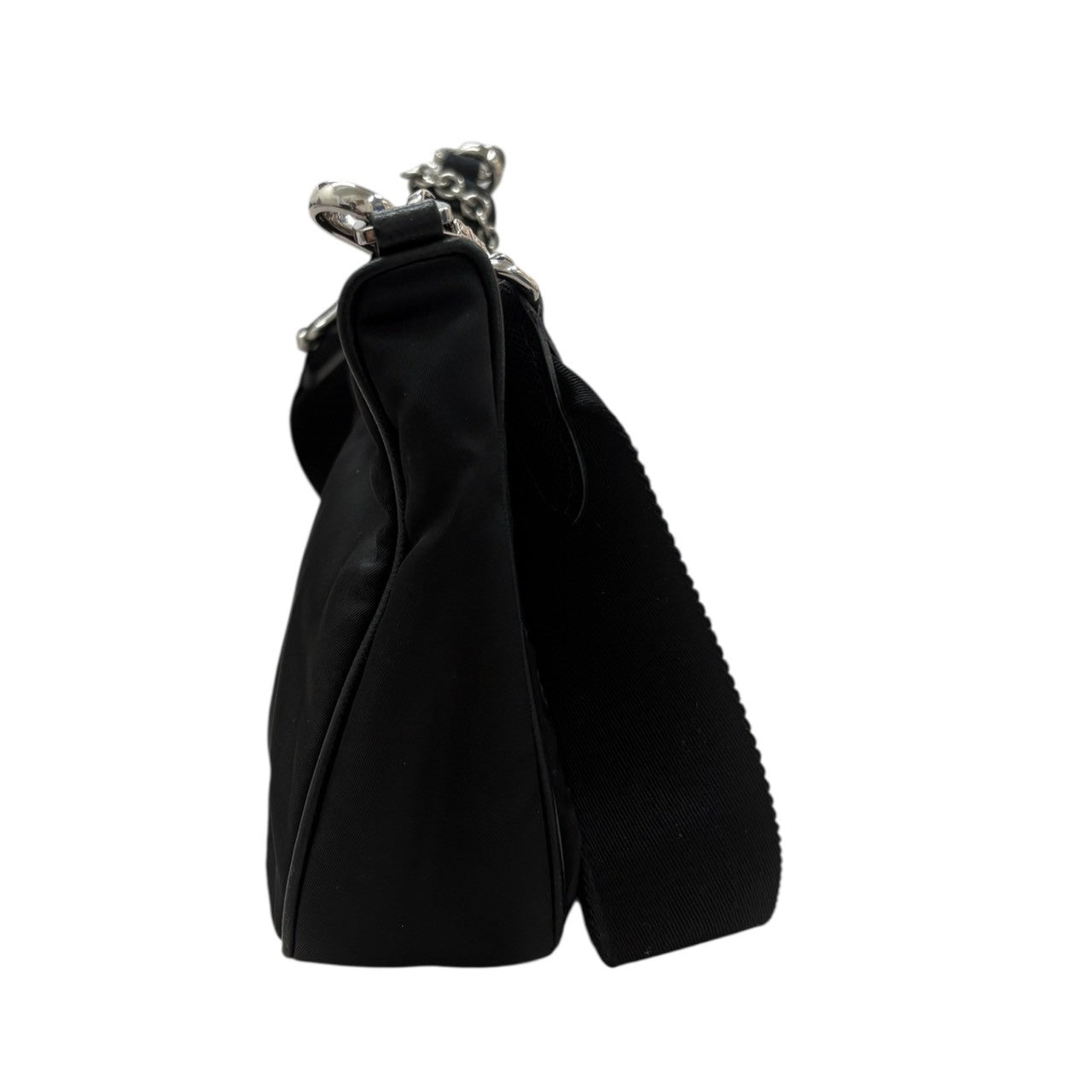 PRADA Triangle Logo Nylon Shoulder Bag Ladies A