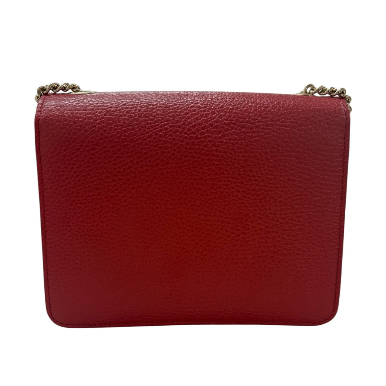 GUCCI Interlocking Red Leather 510304 Shoulder Bag Women's SA