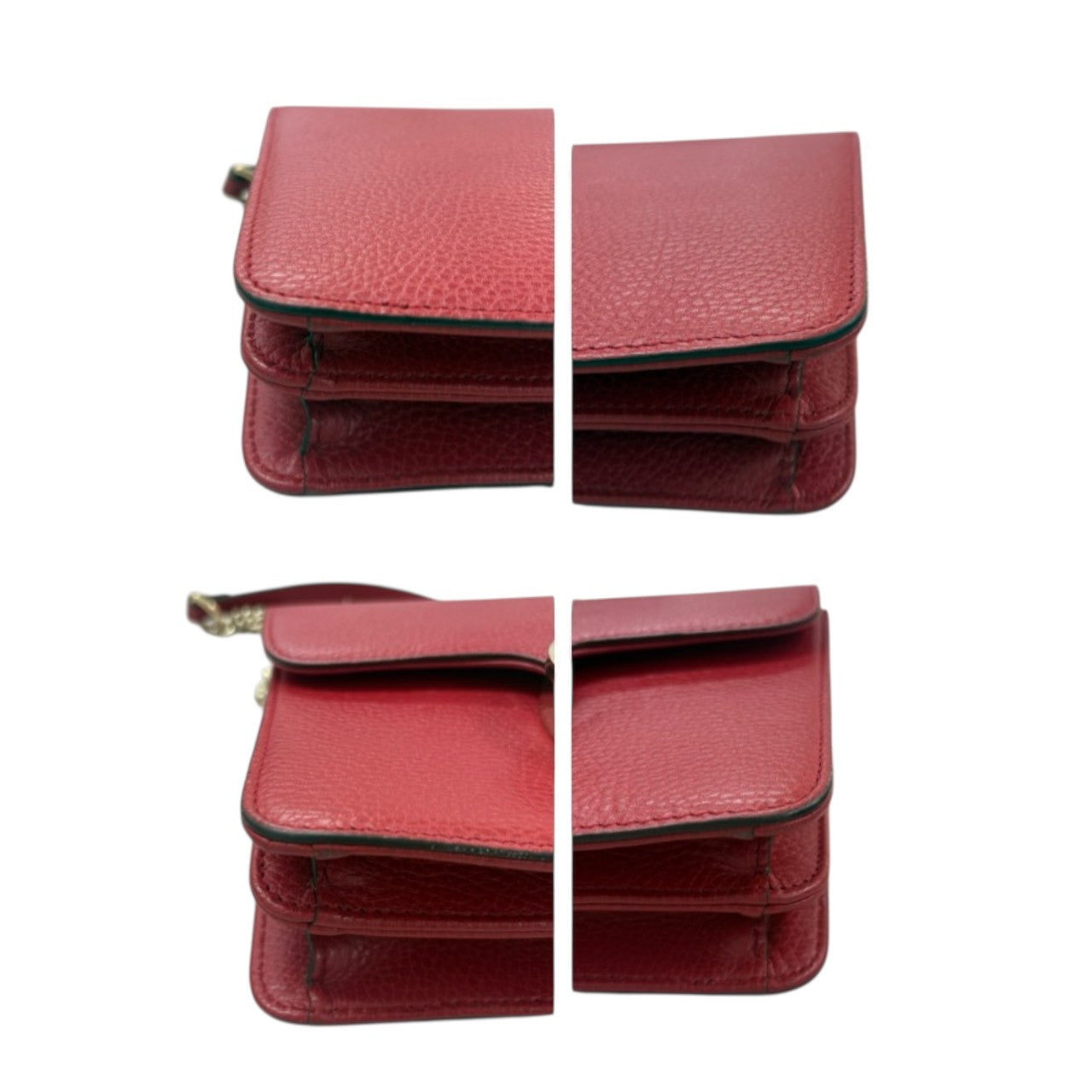 GUCCI Interlocking Red Leather 510304 Shoulder Bag Women's SA