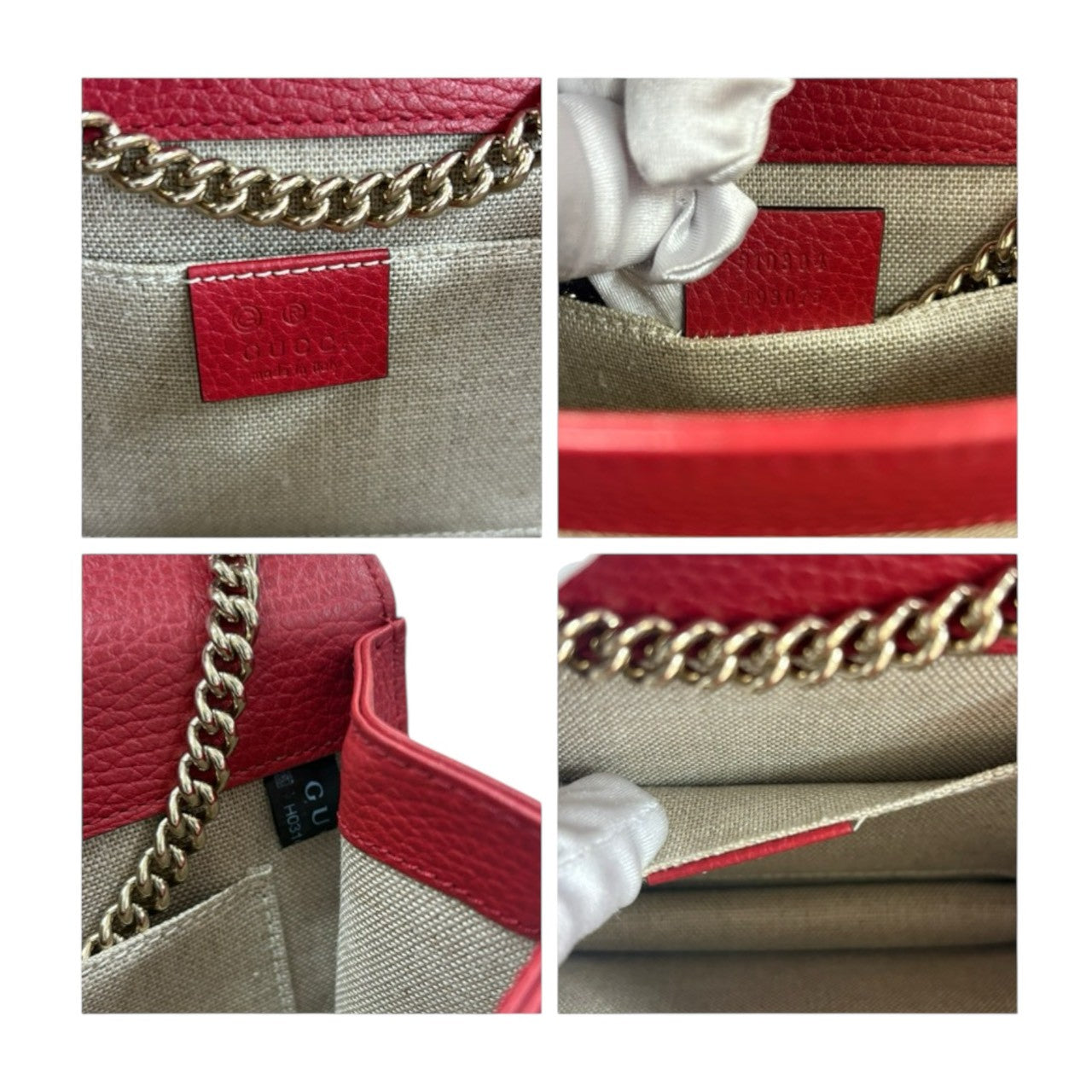 GUCCI Interlocking Red Leather 510304 Shoulder Bag Women's SA