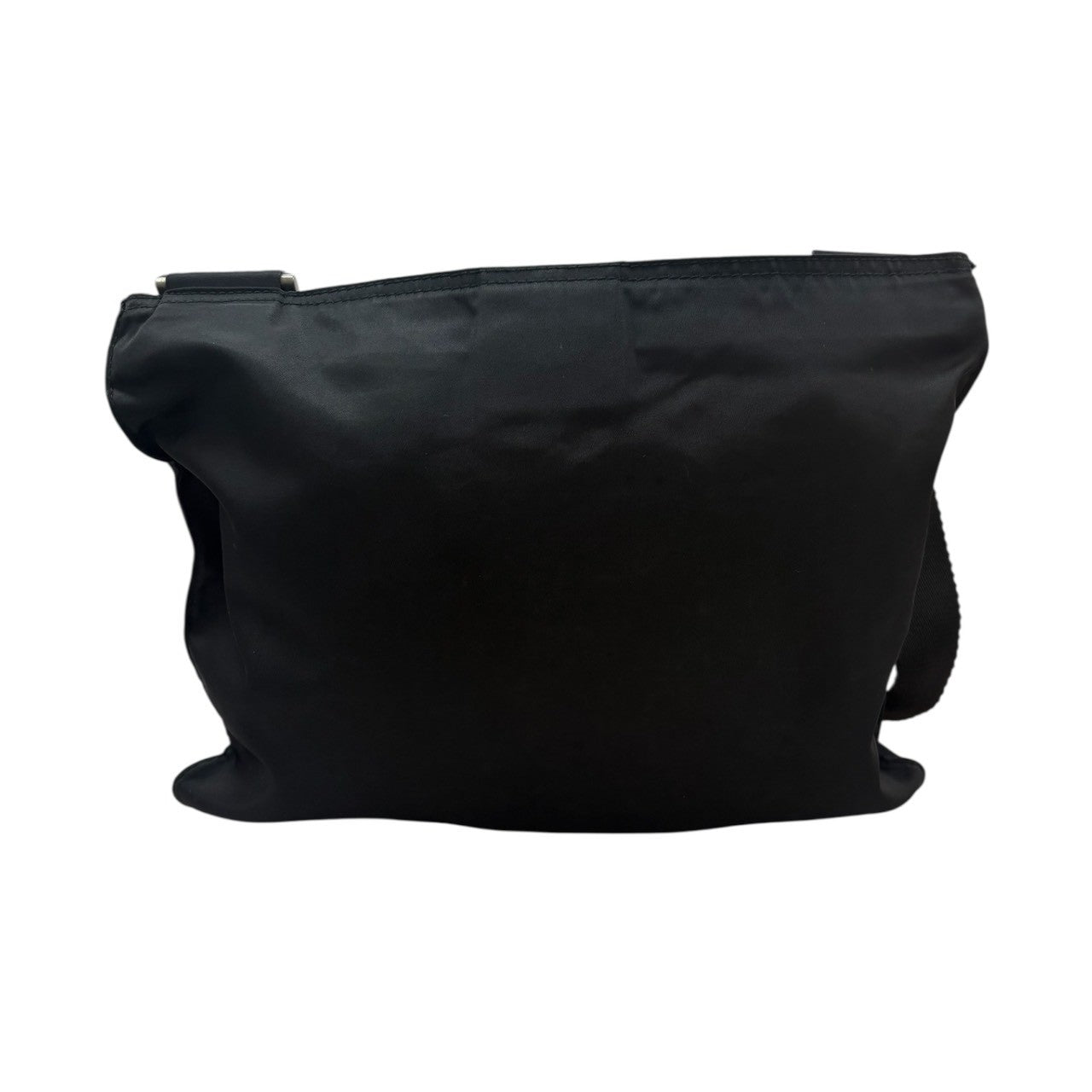 PRADA Tessuto Triangle Logo Black Silver Hardware Nylon Shoulder Bag Women's AB